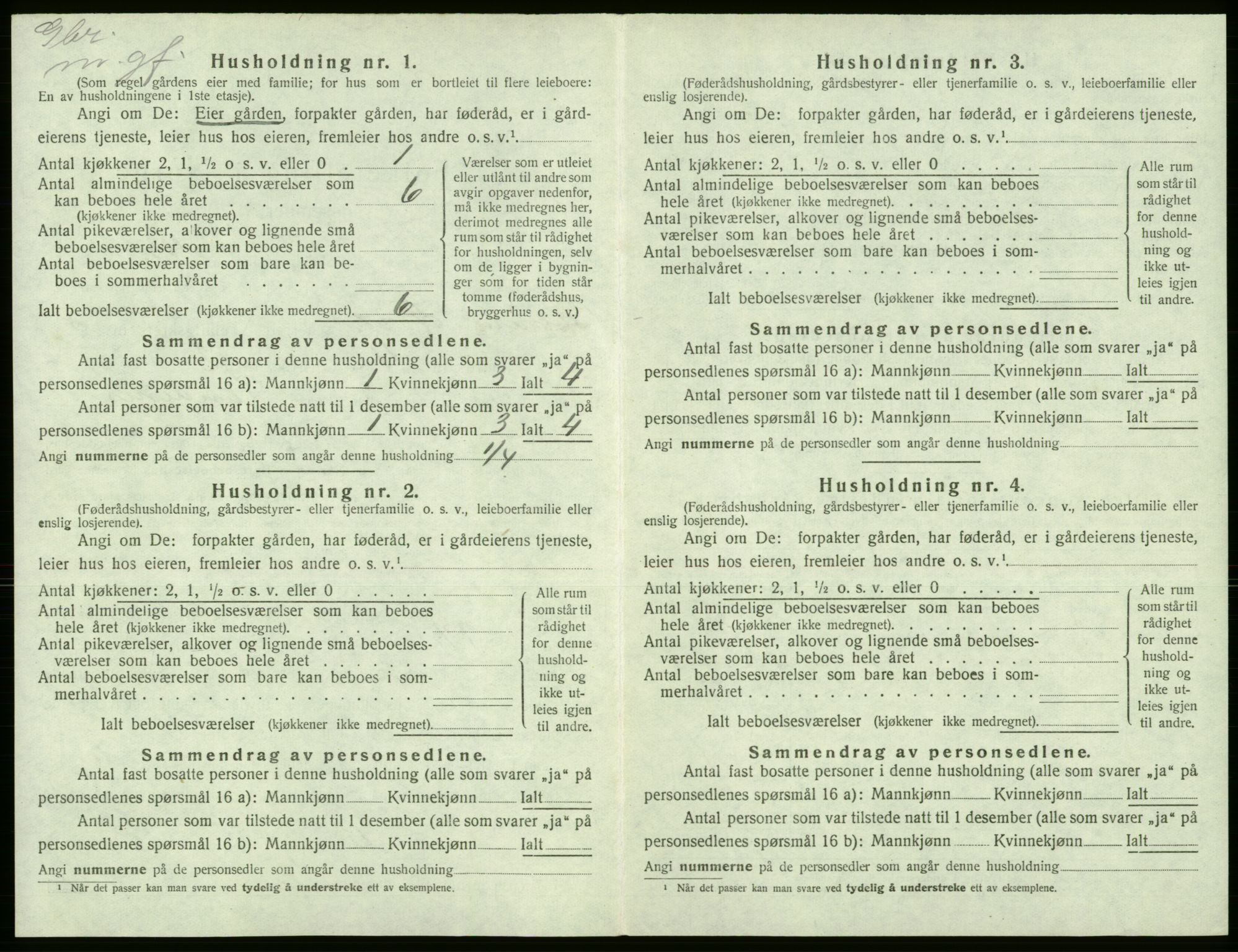 SAB, 1920 census for Kvam, 1920, p. 726