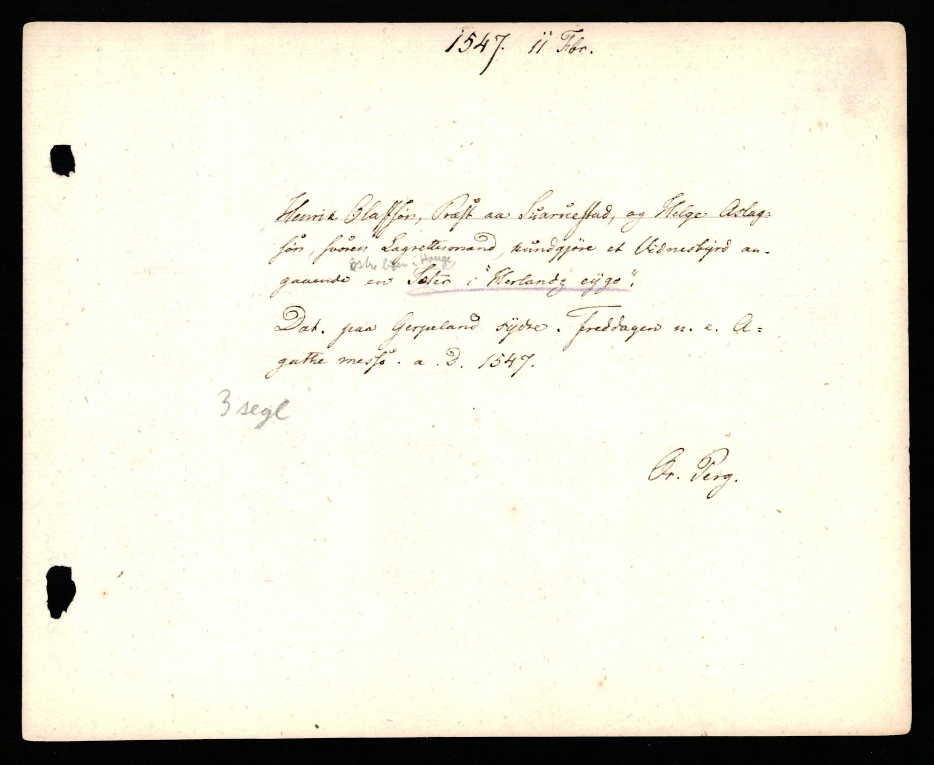 Riksarkivets diplomsamling, AV/RA-EA-5965/F35/F35b/L0001: Riksarkivets diplomer, seddelregister, 1307-1566, p. 283