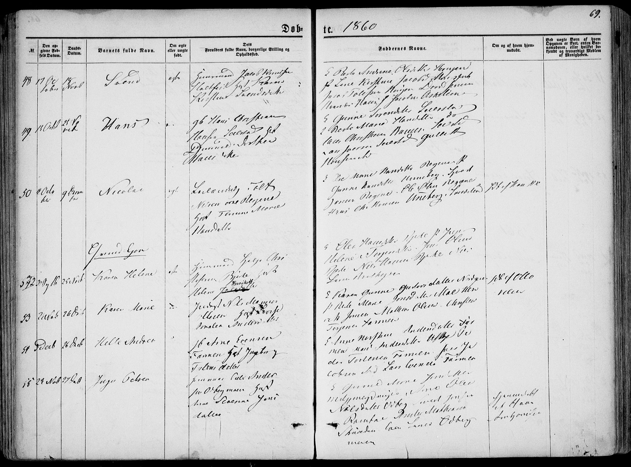 Hedrum kirkebøker, AV/SAKO-A-344/F/Fa/L0007: Parish register (official) no. I 7, 1857-1868, p. 69