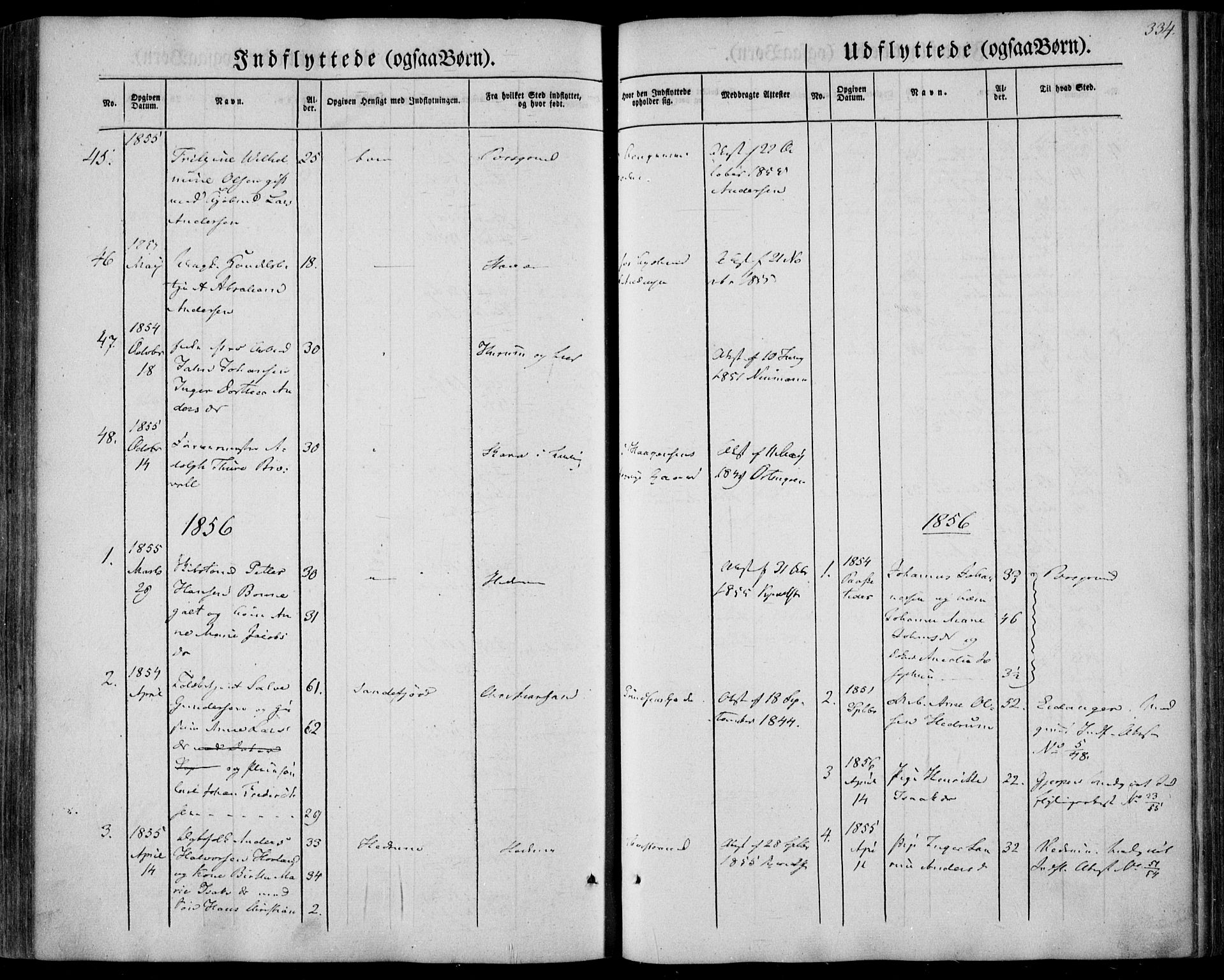 Larvik kirkebøker, AV/SAKO-A-352/F/Fa/L0003: Parish register (official) no. I 3, 1848-1856, p. 334