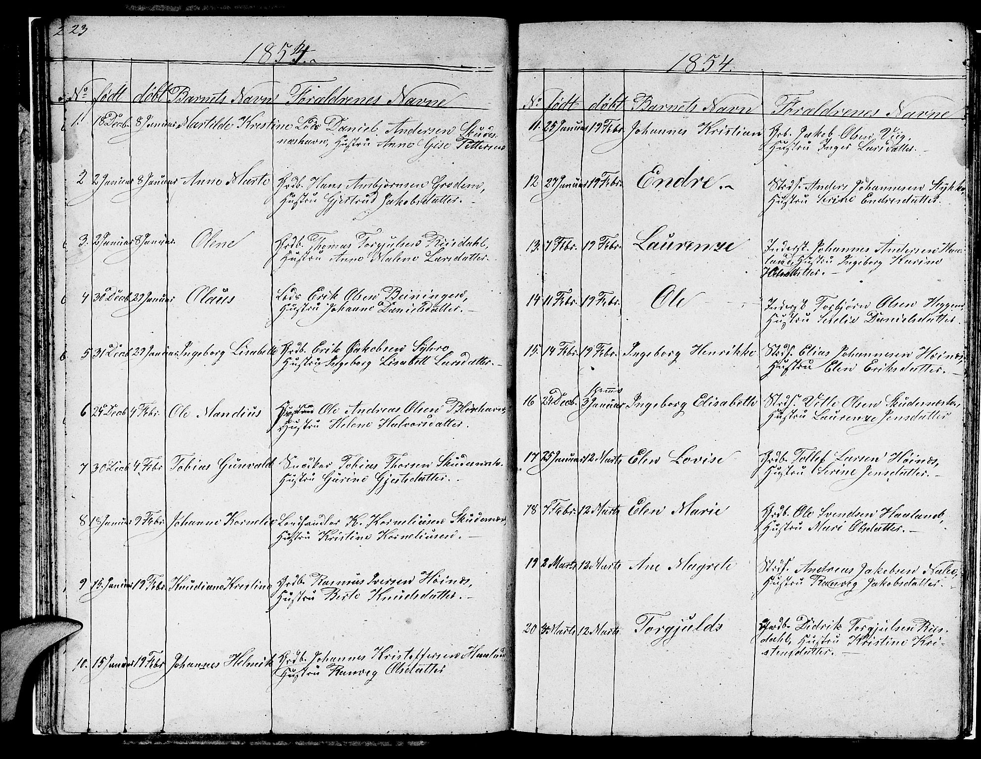 Skudenes sokneprestkontor, SAST/A -101849/H/Ha/Hab/L0001: Parish register (copy) no. B 1, 1848-1864, p. 23
