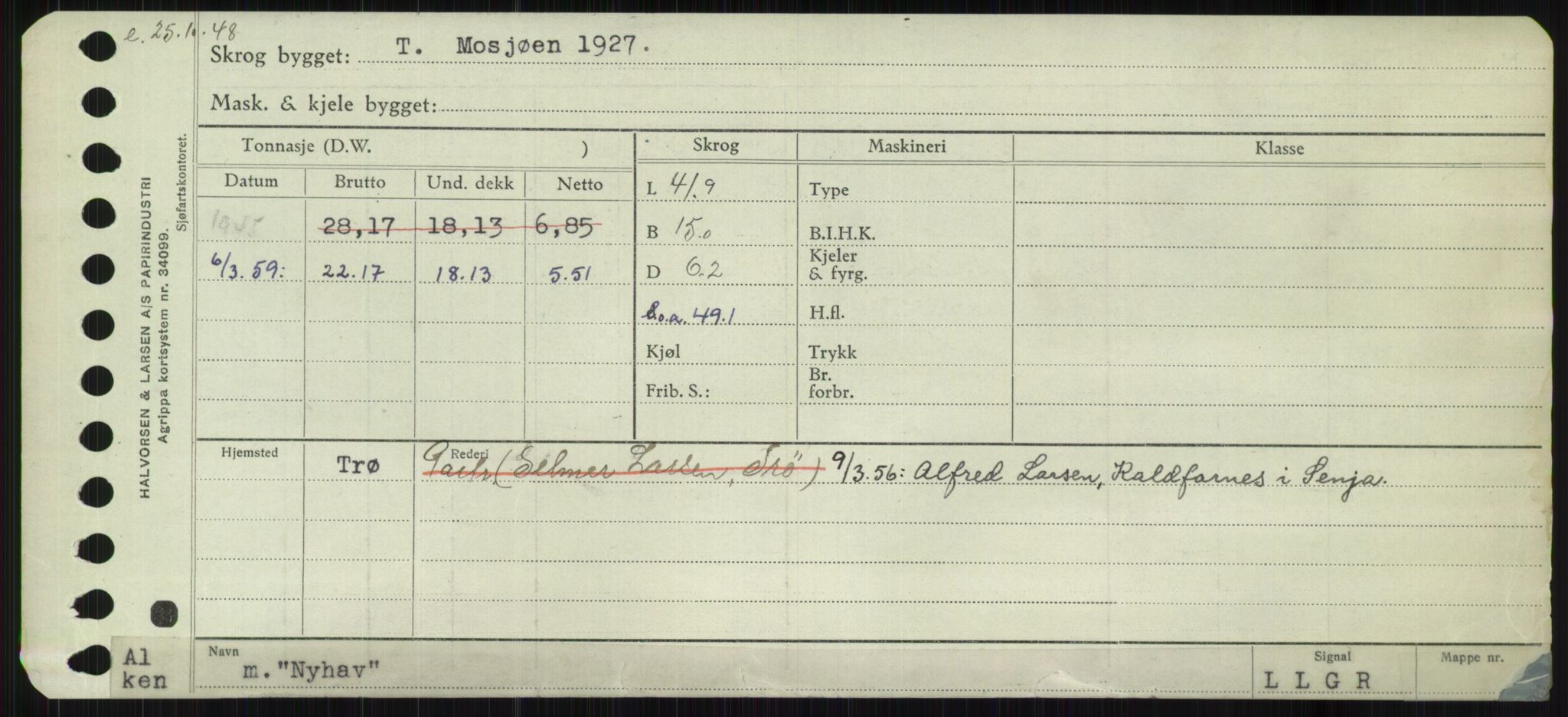 Sjøfartsdirektoratet med forløpere, Skipsmålingen, RA/S-1627/H/Ha/L0004/0001: Fartøy, Mas-R / Fartøy, Mas-Odd, p. 913