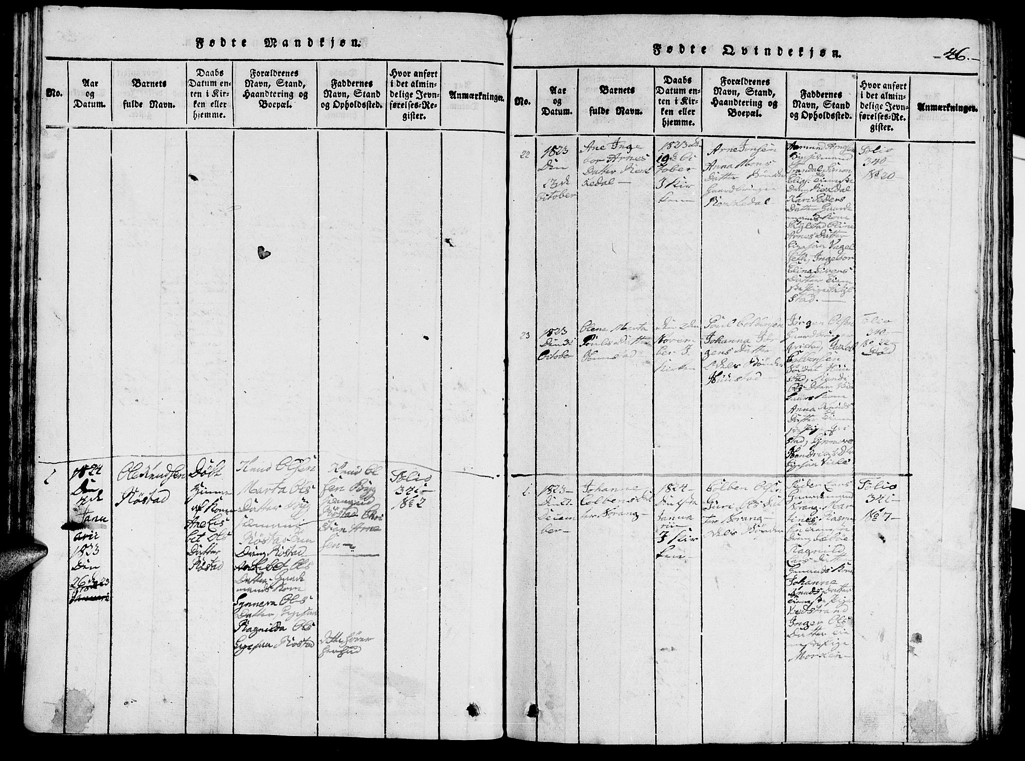 Ministerialprotokoller, klokkerbøker og fødselsregistre - Møre og Romsdal, AV/SAT-A-1454/515/L0207: Parish register (official) no. 515A03, 1819-1829, p. 46