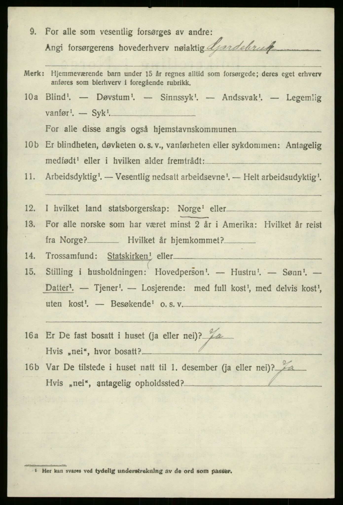SAB, 1920 census for Gloppen, 1920, p. 3701