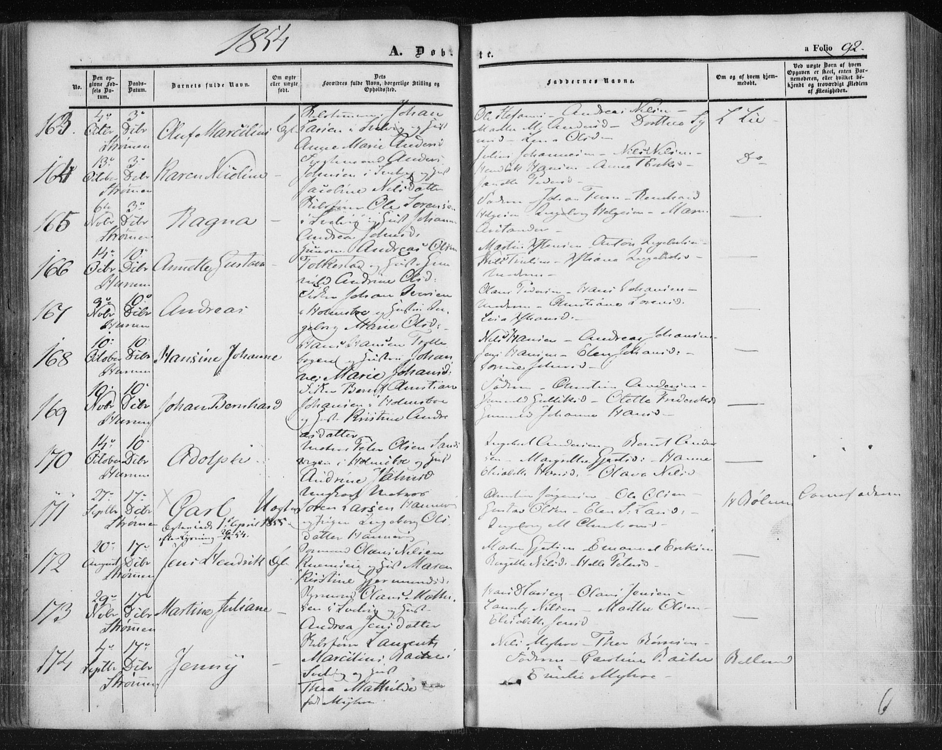 Hurum kirkebøker, AV/SAKO-A-229/F/Fa/L0011: Parish register (official) no. 11, 1847-1860, p. 92