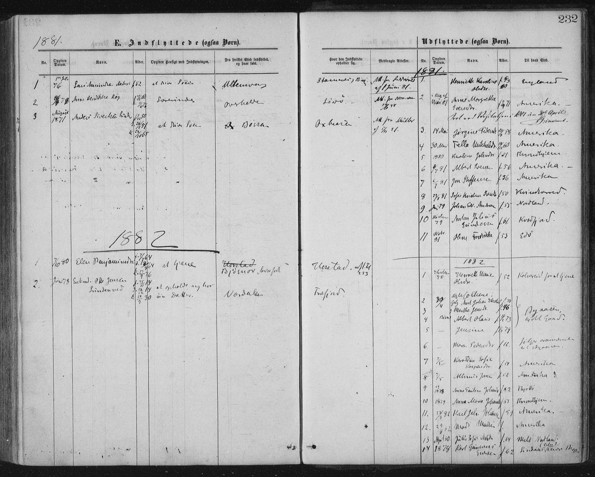 Ministerialprotokoller, klokkerbøker og fødselsregistre - Nord-Trøndelag, SAT/A-1458/771/L0596: Parish register (official) no. 771A03, 1870-1884, p. 232