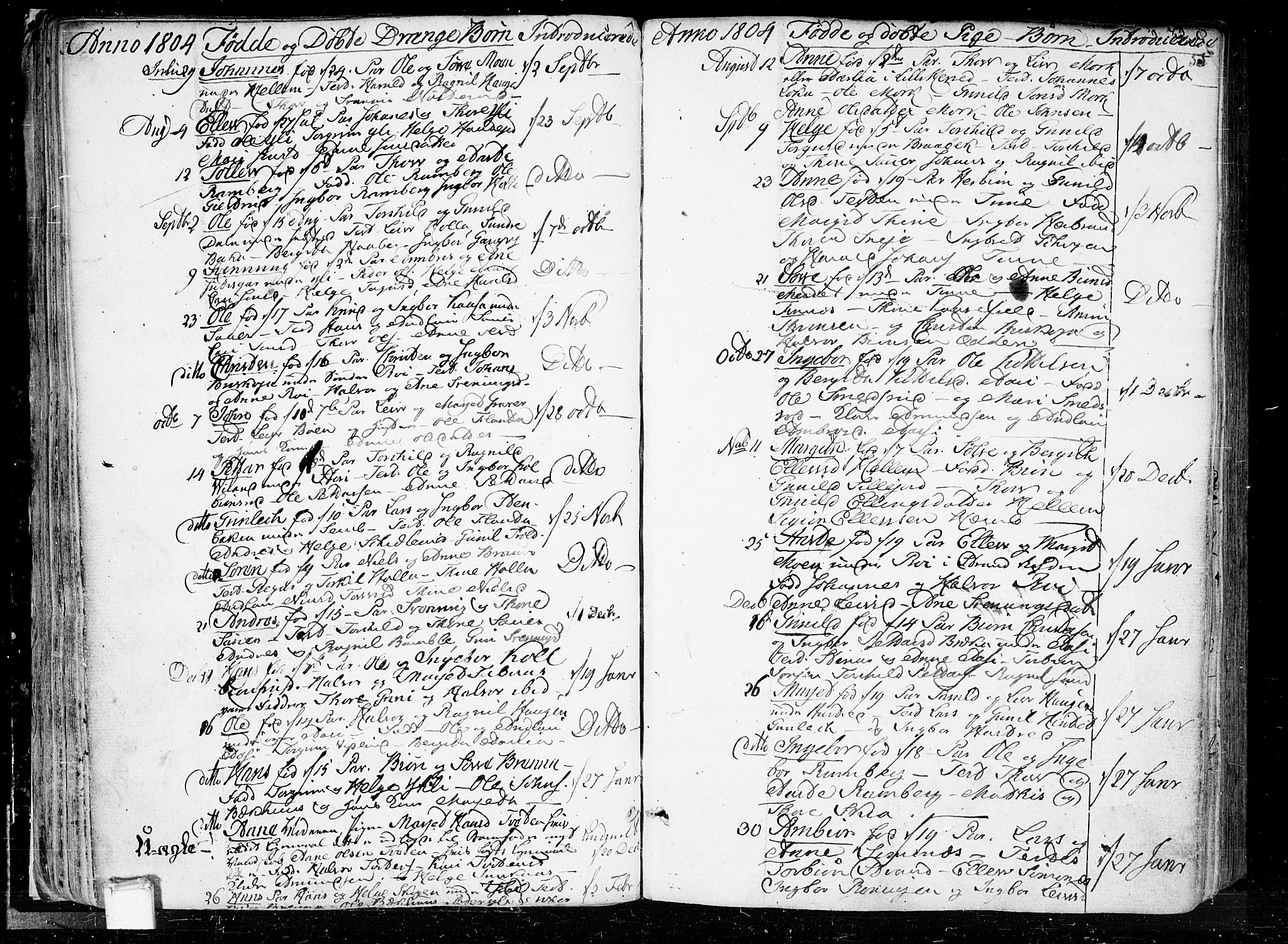 Heddal kirkebøker, AV/SAKO-A-268/F/Fa/L0004: Parish register (official) no. I 4, 1784-1814, p. 55