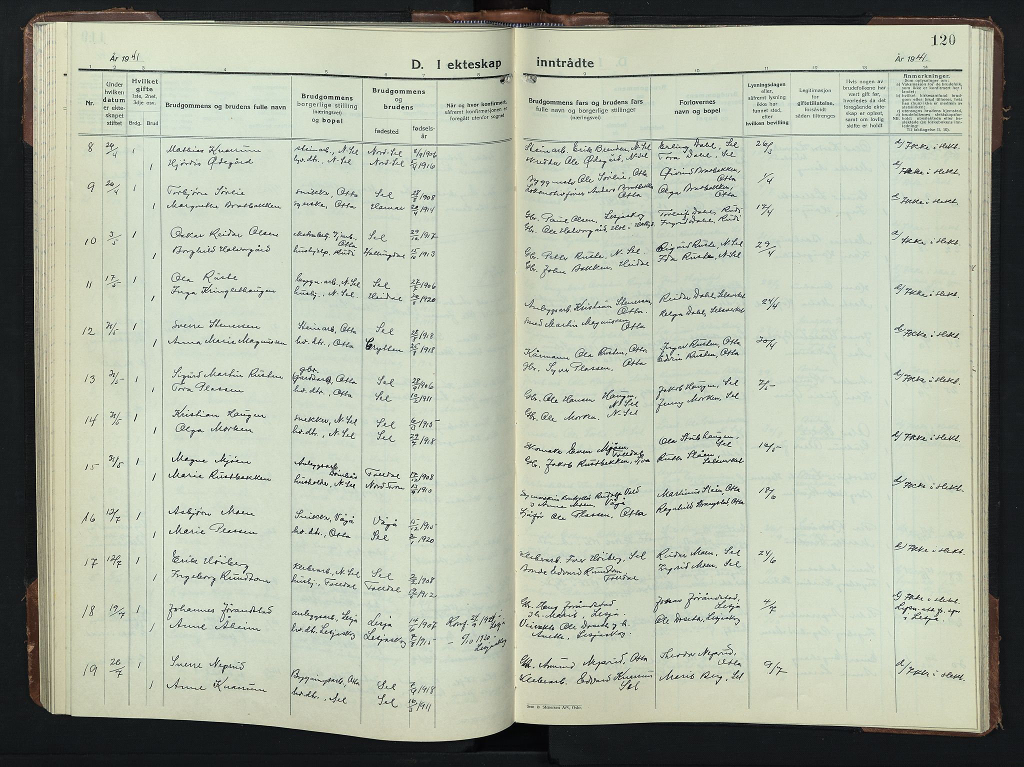 Sel prestekontor, AV/SAH-PREST-074/H/Ha/Hab/L0003: Parish register (copy) no. 3, 1940-1951, p. 120