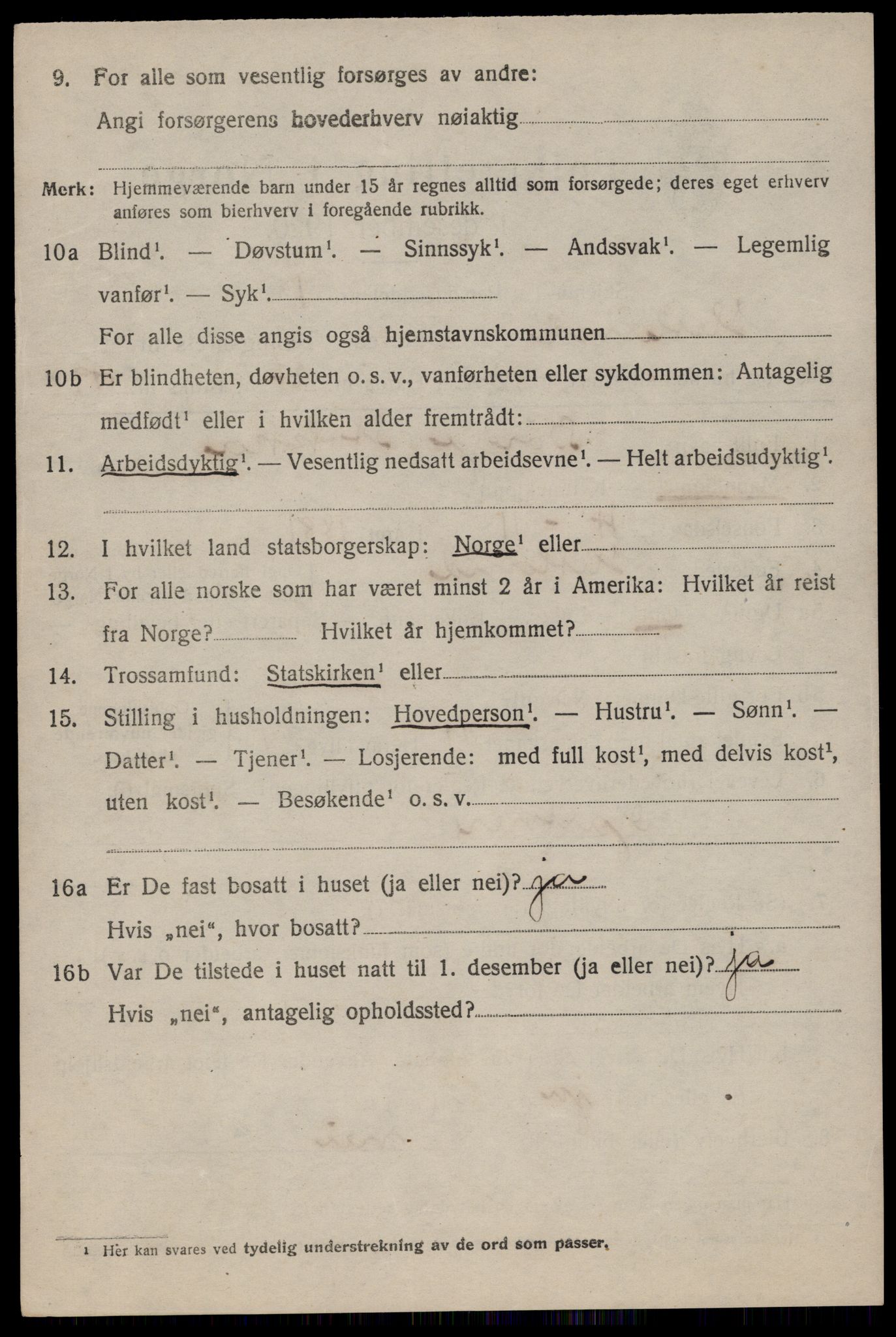 SAST, 1920 census for Hetland, 1920, p. 9448