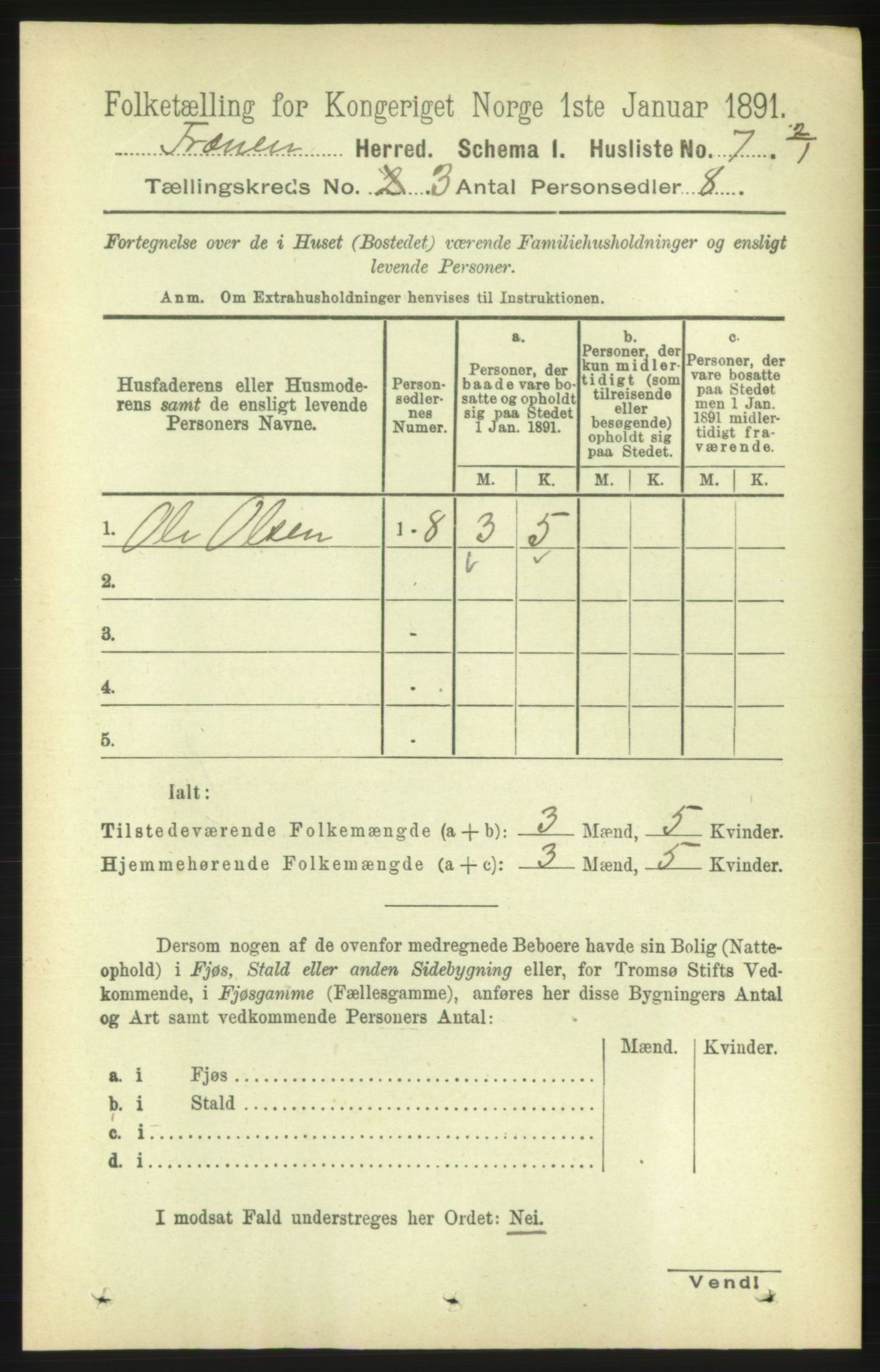 RA, 1891 census for 1548 Fræna, 1891, p. 686