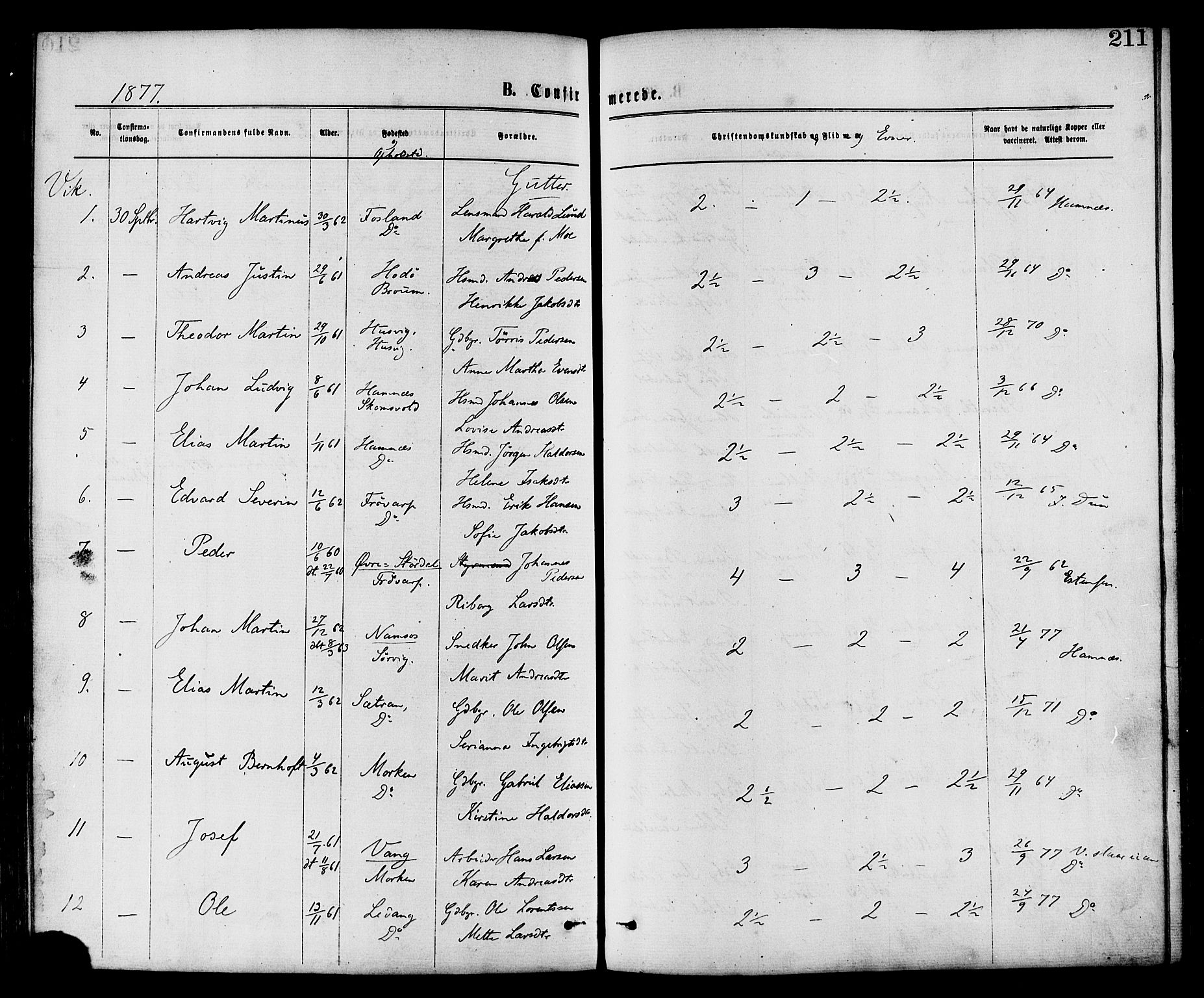 Ministerialprotokoller, klokkerbøker og fødselsregistre - Nord-Trøndelag, SAT/A-1458/773/L0616: Parish register (official) no. 773A07, 1870-1887, p. 211