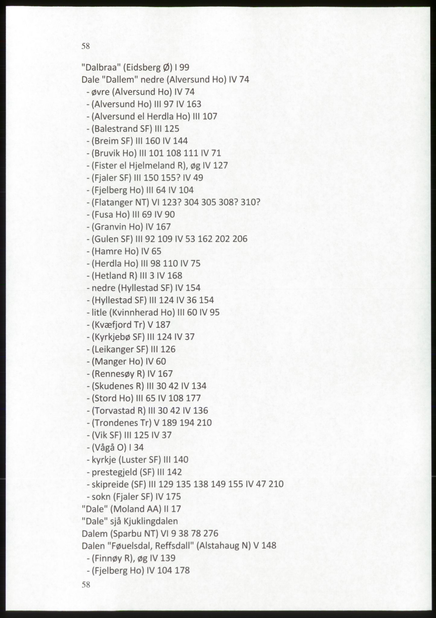 Publikasjoner utgitt av Arkivverket, PUBL/PUBL-001/C/0009: Stedsnavnregister, 1548-1567, p. 58