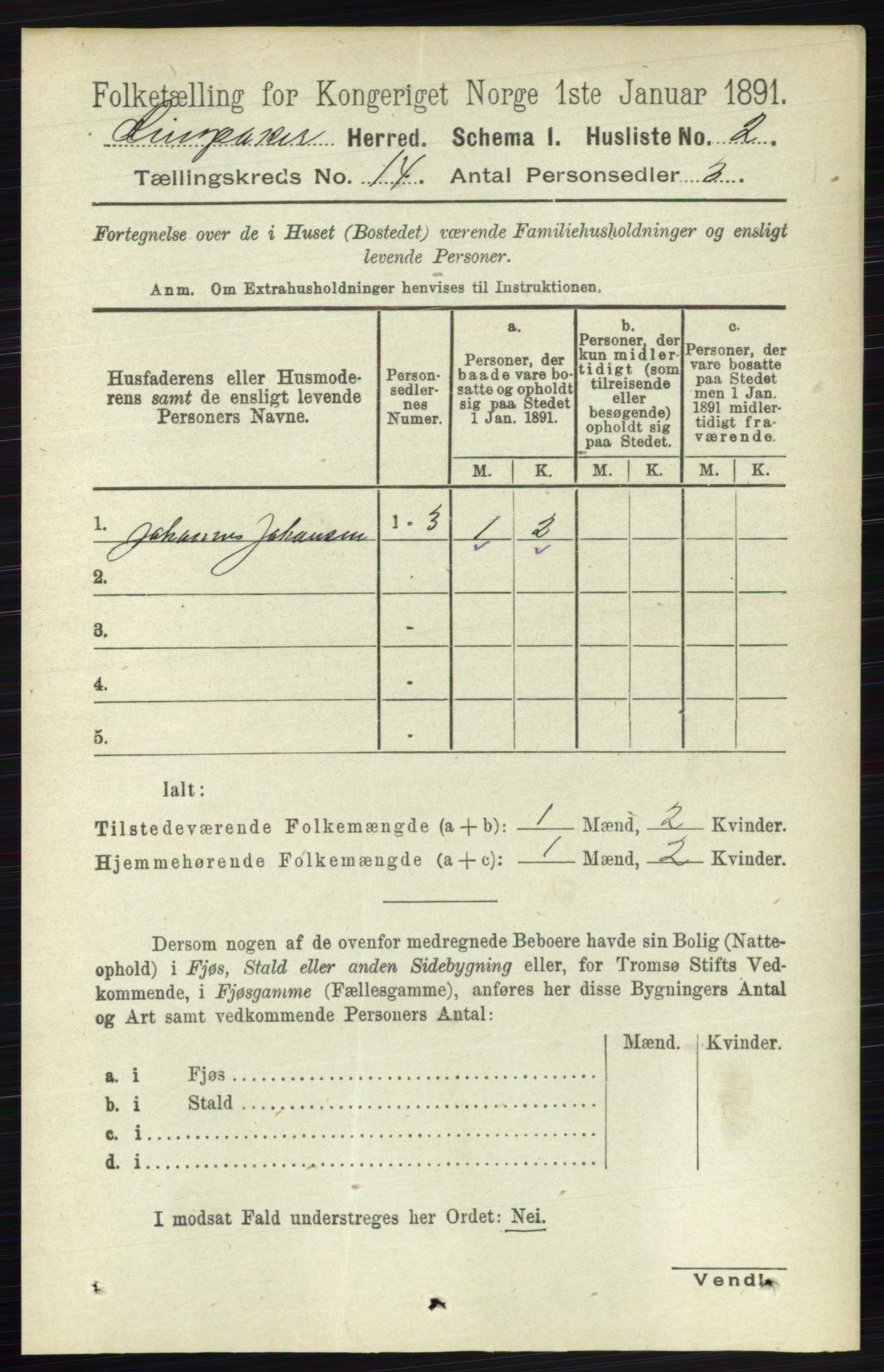 RA, 1891 census for 0412 Ringsaker, 1891, p. 7771