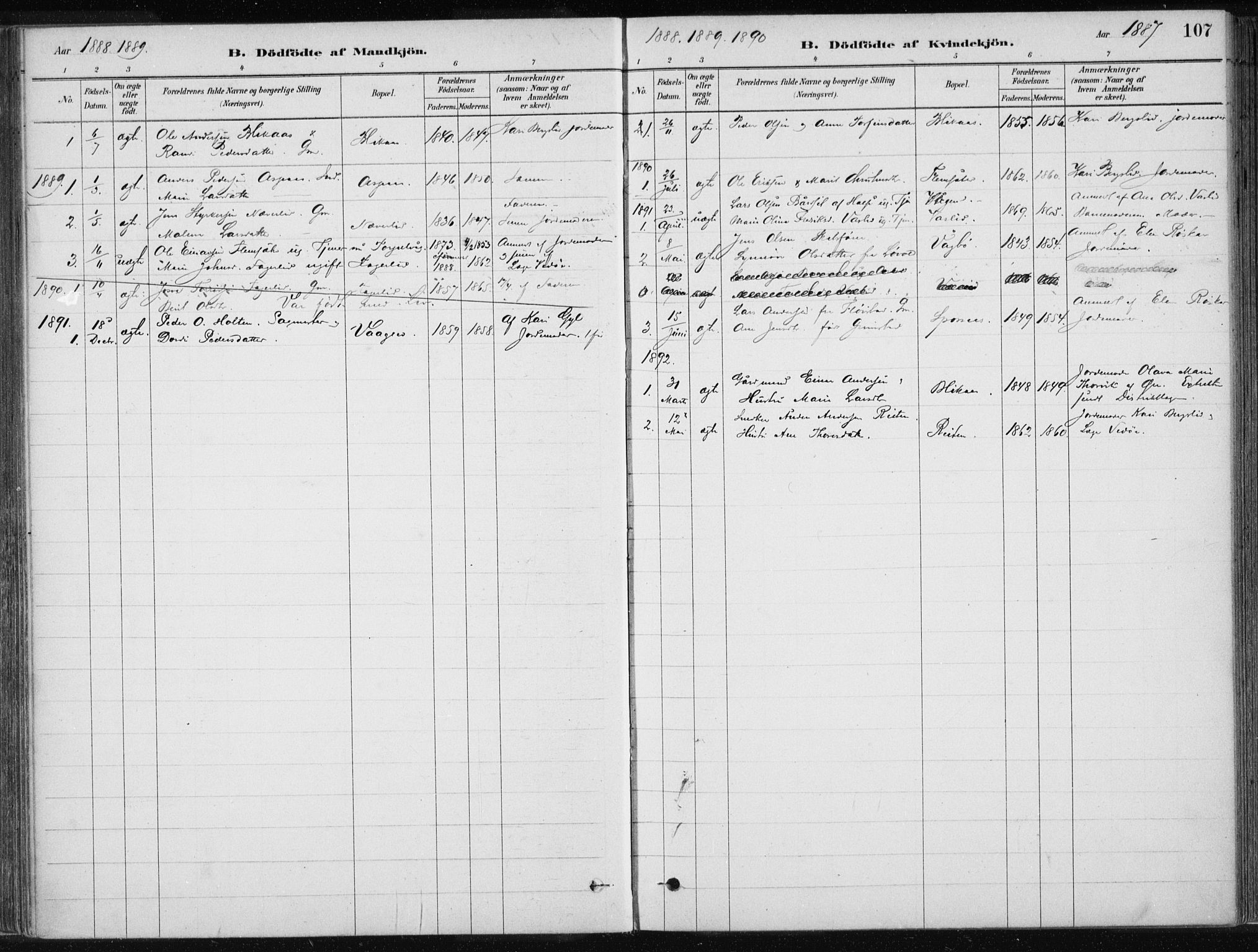 Ministerialprotokoller, klokkerbøker og fødselsregistre - Møre og Romsdal, SAT/A-1454/586/L0987: Parish register (official) no. 586A13, 1879-1892, p. 107