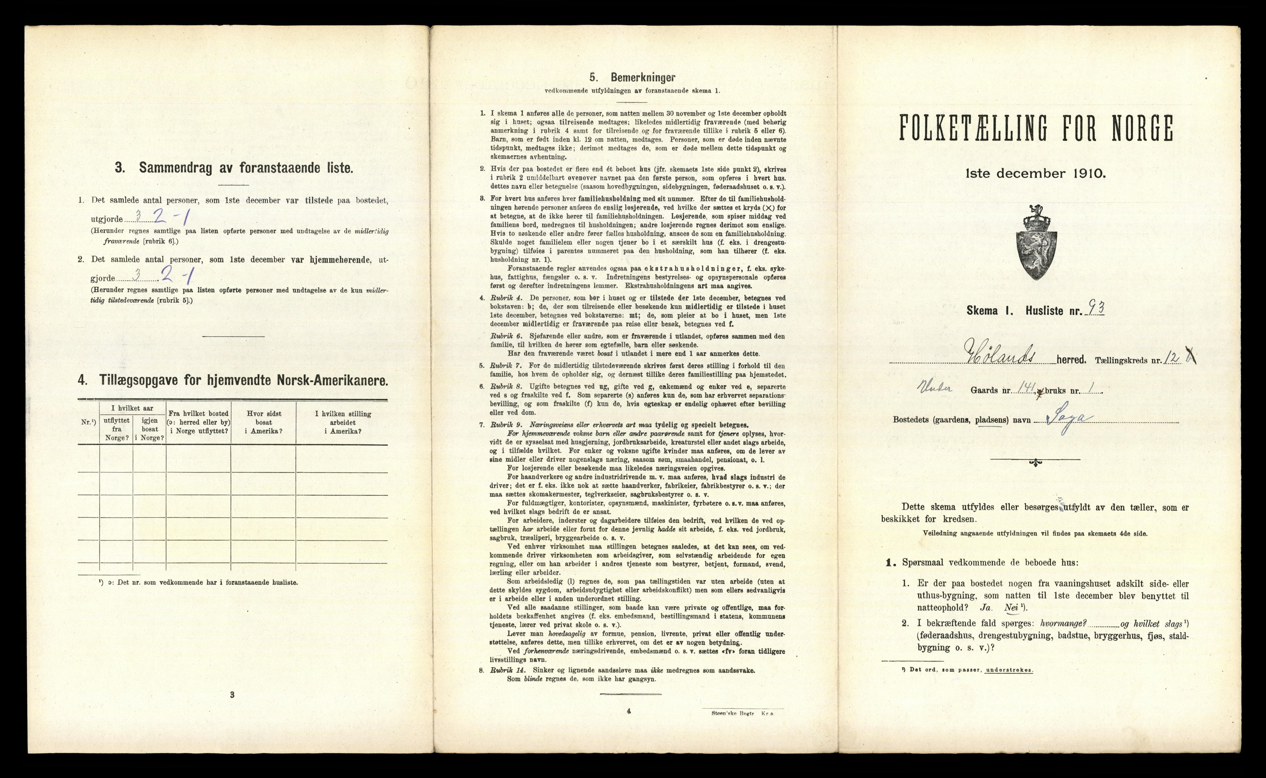 RA, 1910 census for Høland, 1910, p. 1877