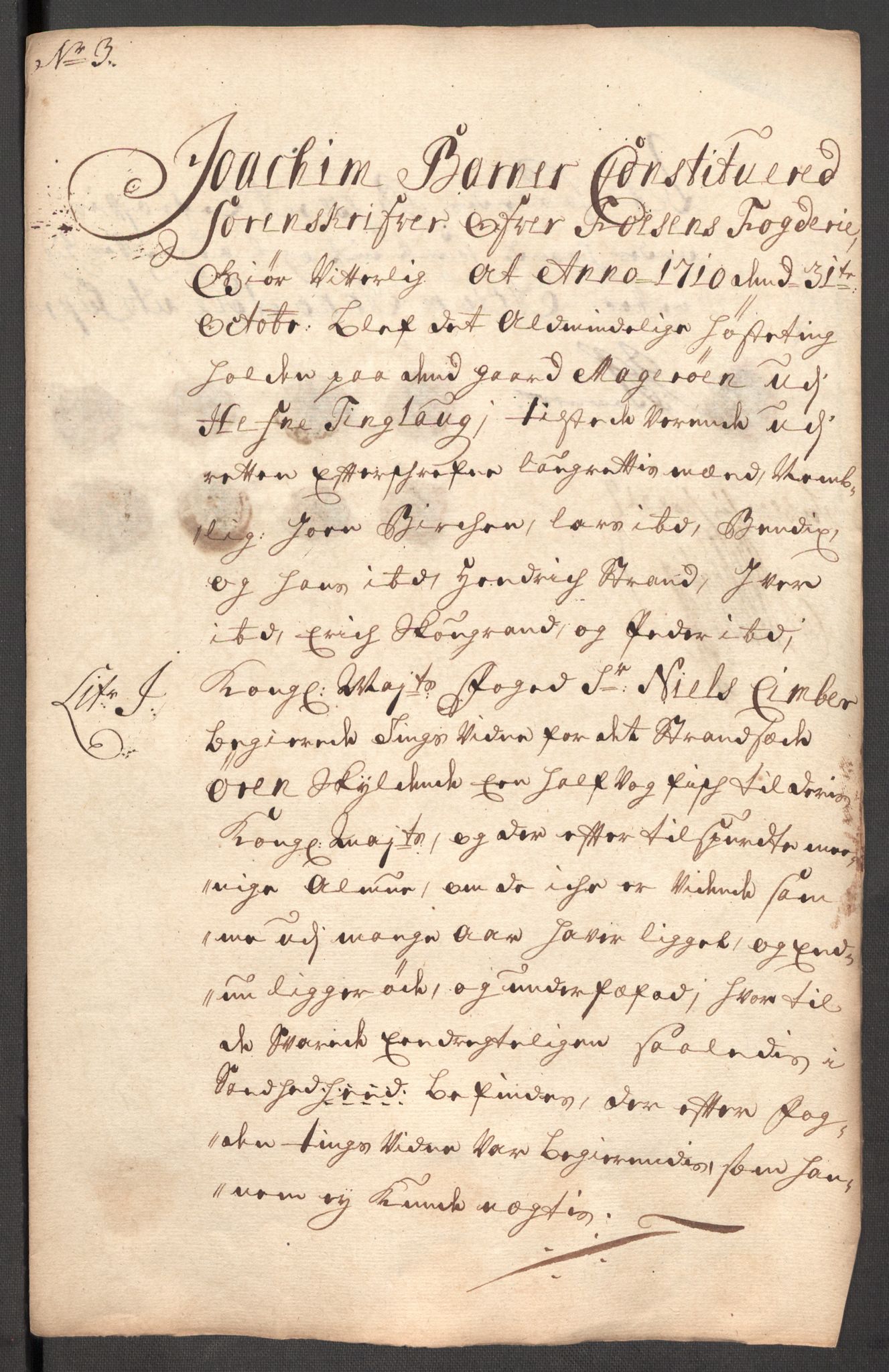 Rentekammeret inntil 1814, Reviderte regnskaper, Fogderegnskap, AV/RA-EA-4092/R57/L3859: Fogderegnskap Fosen, 1710, p. 170