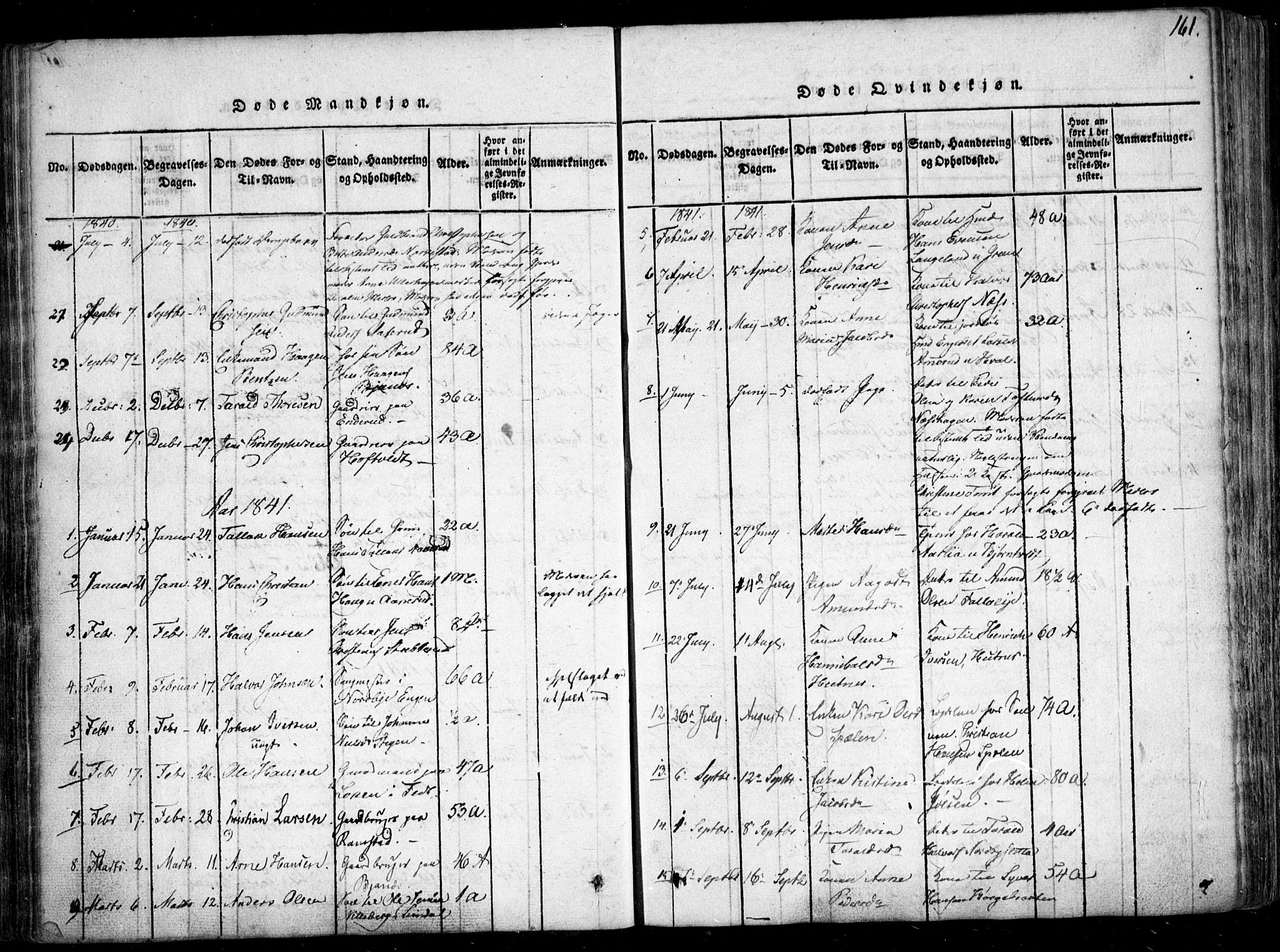 Fet prestekontor Kirkebøker, AV/SAO-A-10370a/F/Fa/L0008: Parish register (official) no. I 8, 1815-1842, p. 161