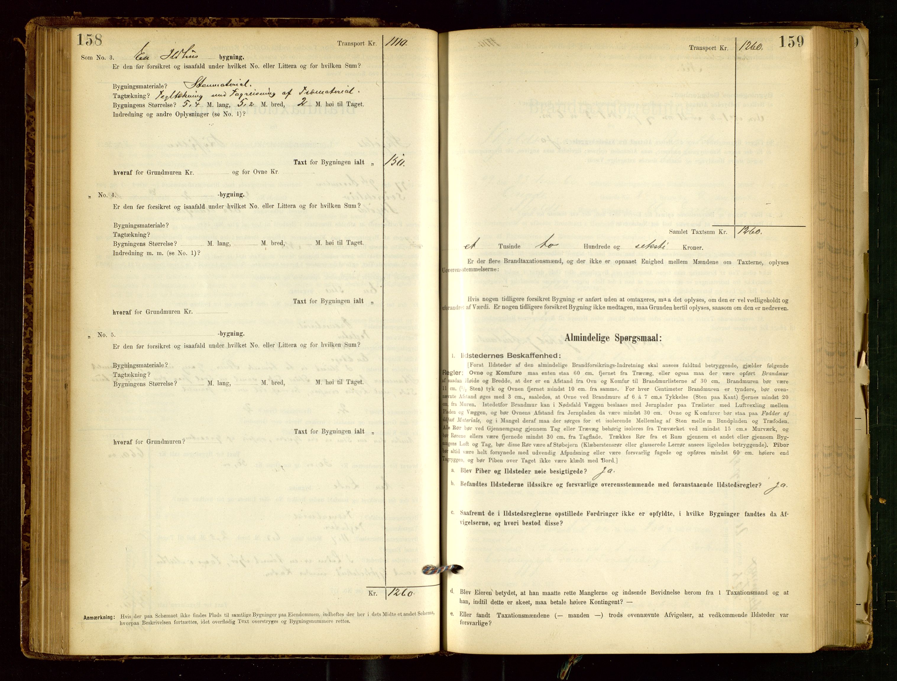 Skjold lensmannskontor, AV/SAST-A-100182/Gob/L0001: "Brandtaxationsprotokol for Skjold Lensmandsdistrikt Ryfylke Fogderi", 1894-1939, p. 158-159