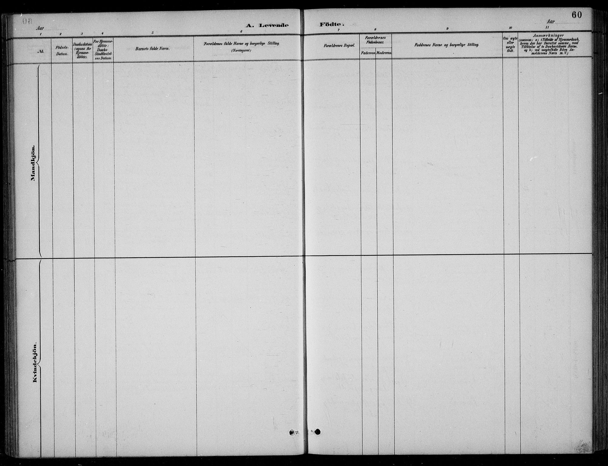 Bjelland sokneprestkontor, SAK/1111-0005/F/Fb/Fbc/L0003: Parish register (copy) no. B 3, 1887-1924, p. 60