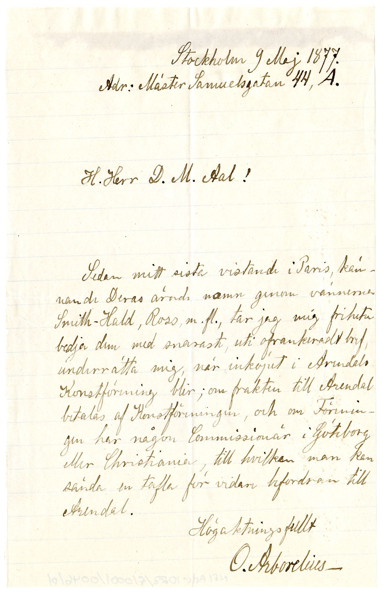 Diderik Maria Aalls brevsamling, NF/Ark-1023/F/L0001: D.M. Aalls brevsamling. A - B, 1738-1889, p. 571