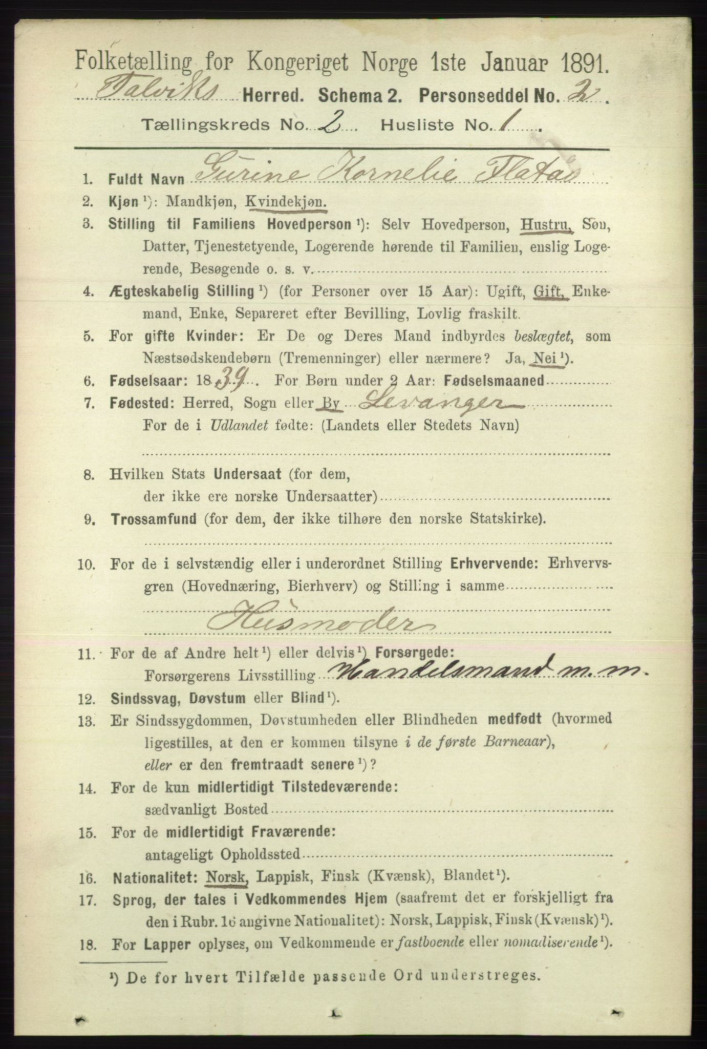 RA, 1891 census for 2013 Talvik, 1891, p. 529