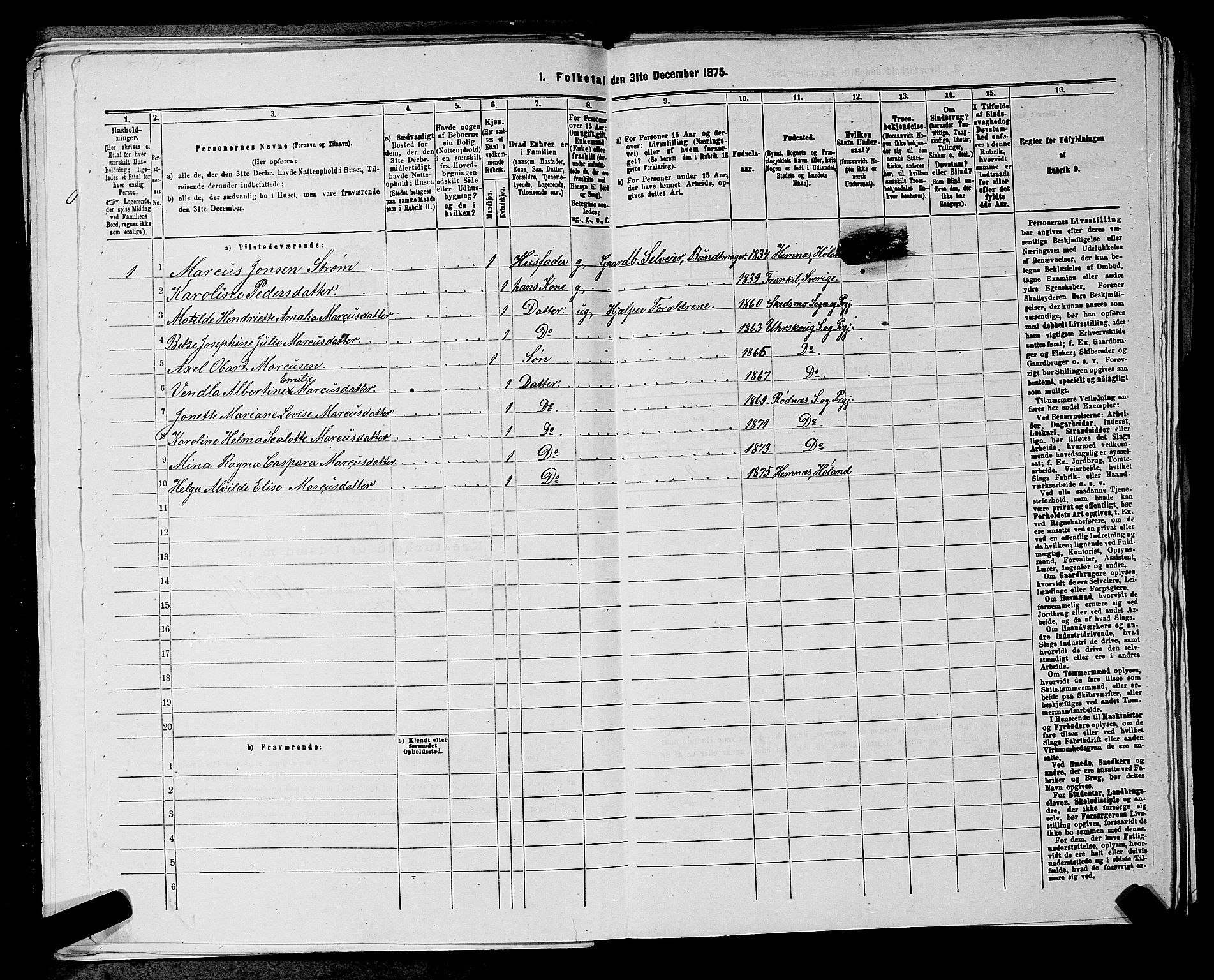 RA, 1875 census for 0221P Høland, 1875, p. 1253