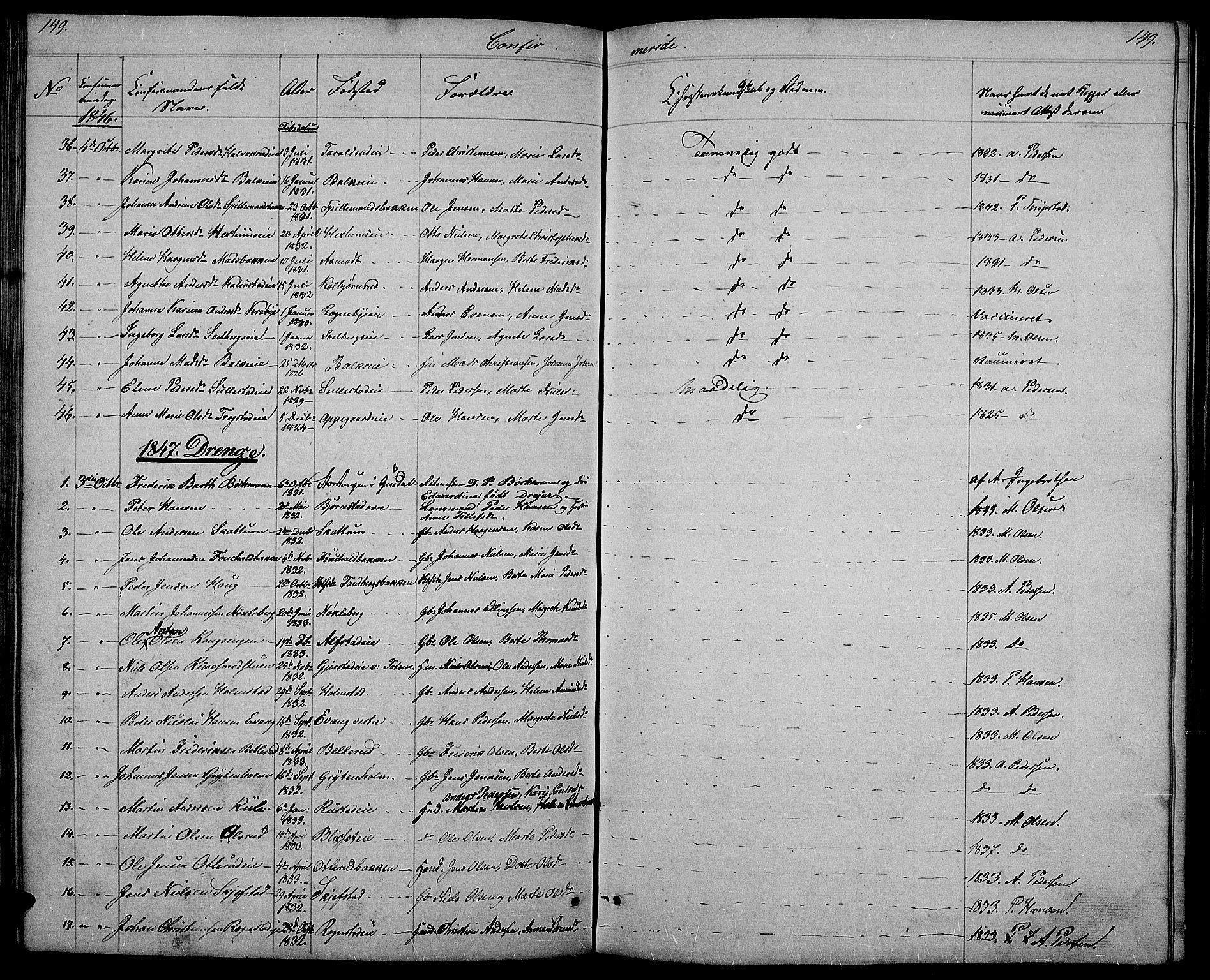 Østre Toten prestekontor, SAH/PREST-104/H/Ha/Hab/L0002: Parish register (copy) no. 2, 1840-1847, p. 149
