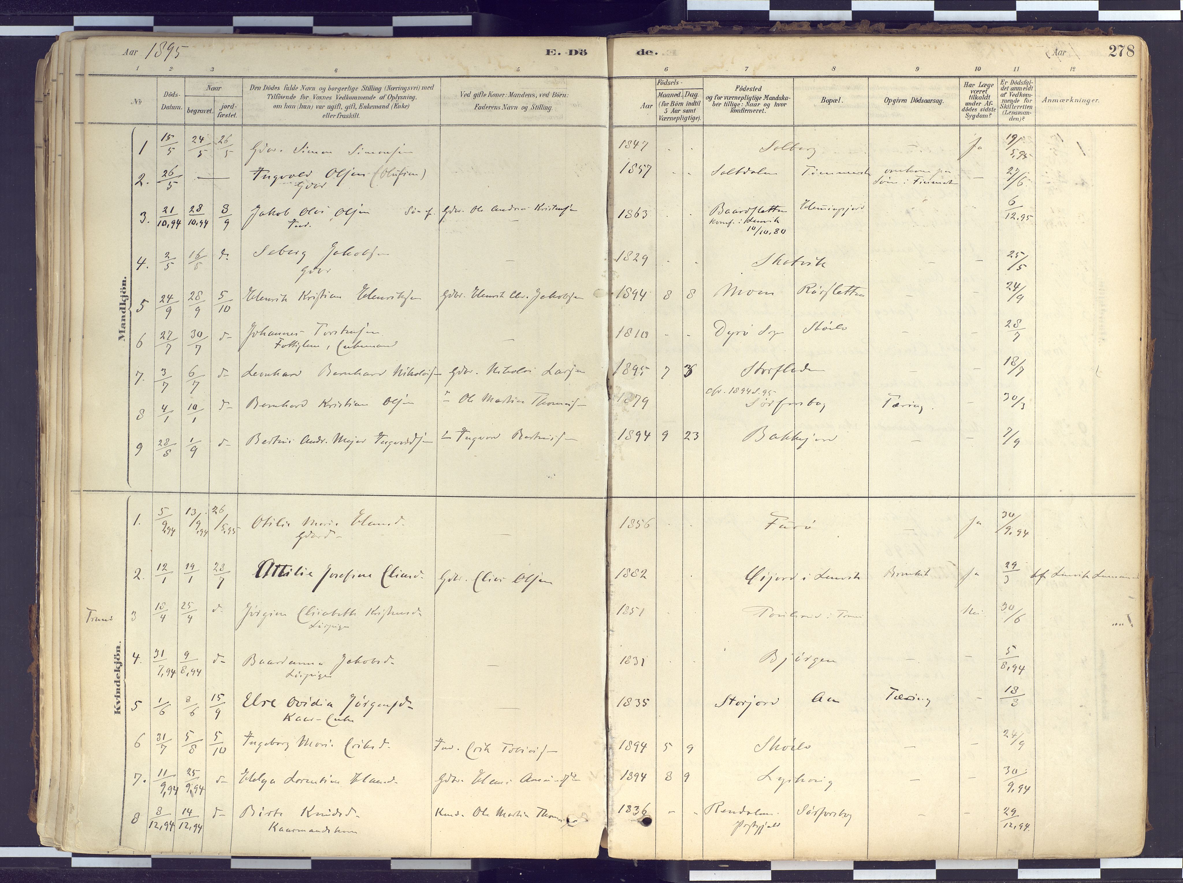 Tranøy sokneprestkontor, SATØ/S-1313/I/Ia/Iaa/L0010kirke: Parish register (official) no. 10, 1878-1904, p. 278