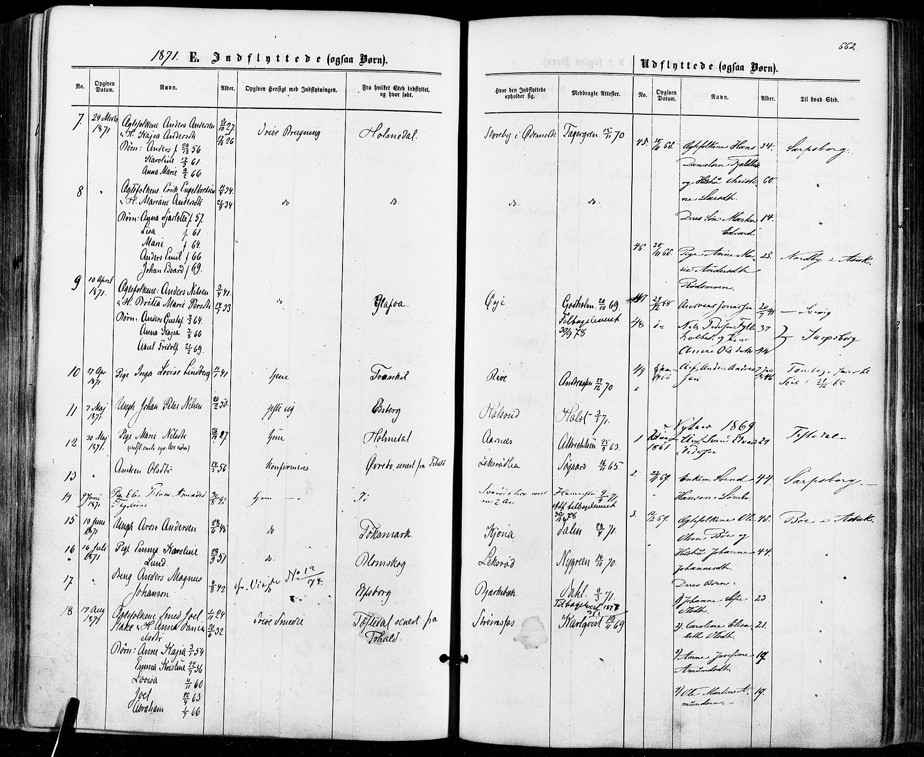 Aremark prestekontor Kirkebøker, SAO/A-10899/F/Fc/L0004: Parish register (official) no. III 4, 1866-1877, p. 661-662