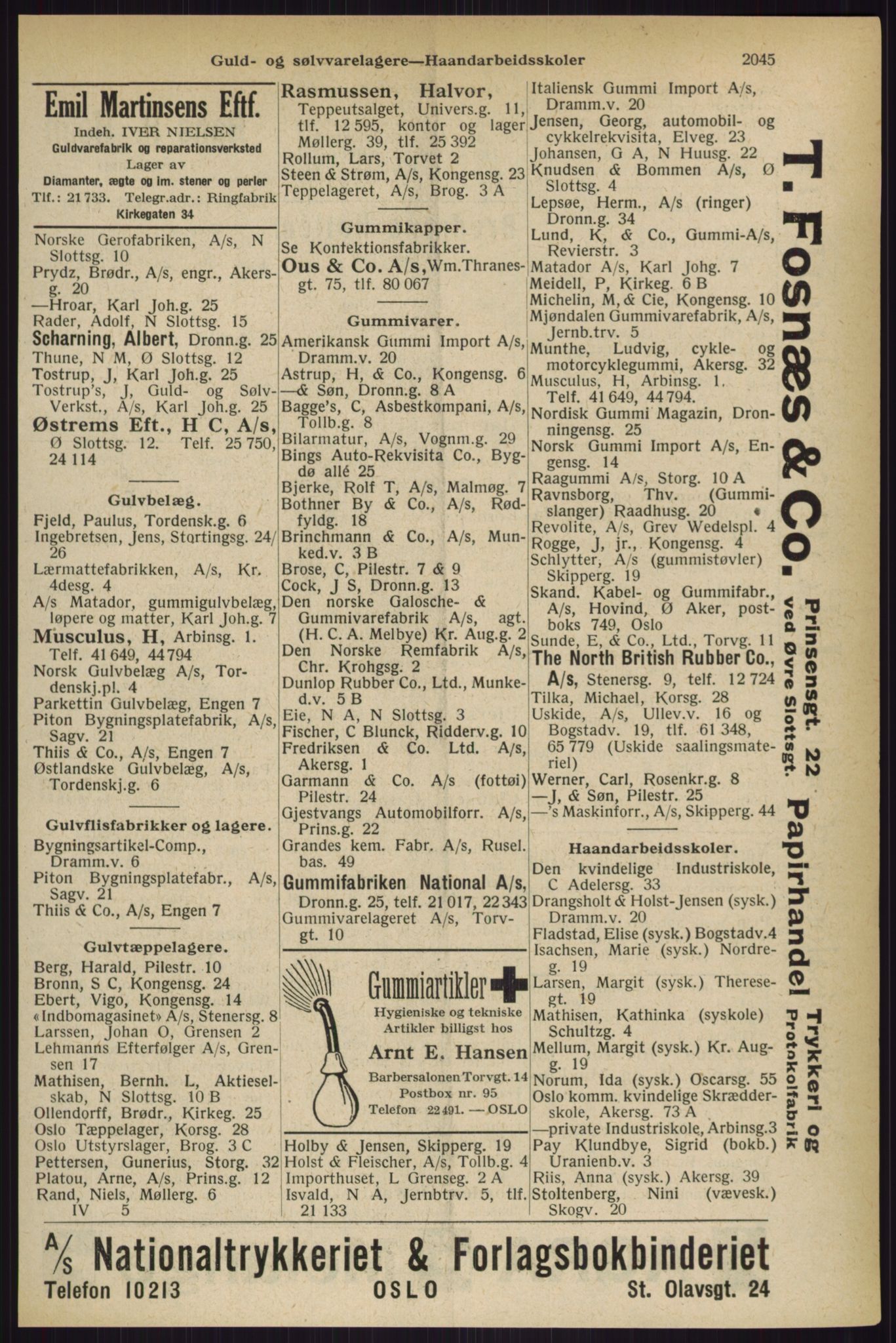 Kristiania/Oslo adressebok, PUBL/-, 1927, p. 2045