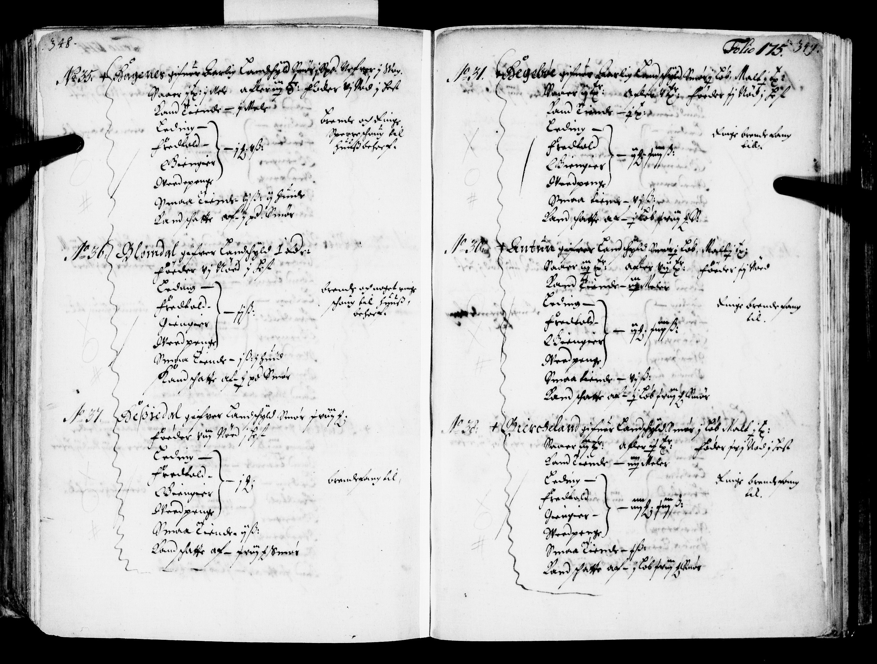 Rentekammeret inntil 1814, Realistisk ordnet avdeling, AV/RA-EA-4070/N/Nb/Nba/L0039: Nordhordland fogderi, 1667, p. 174b-175a