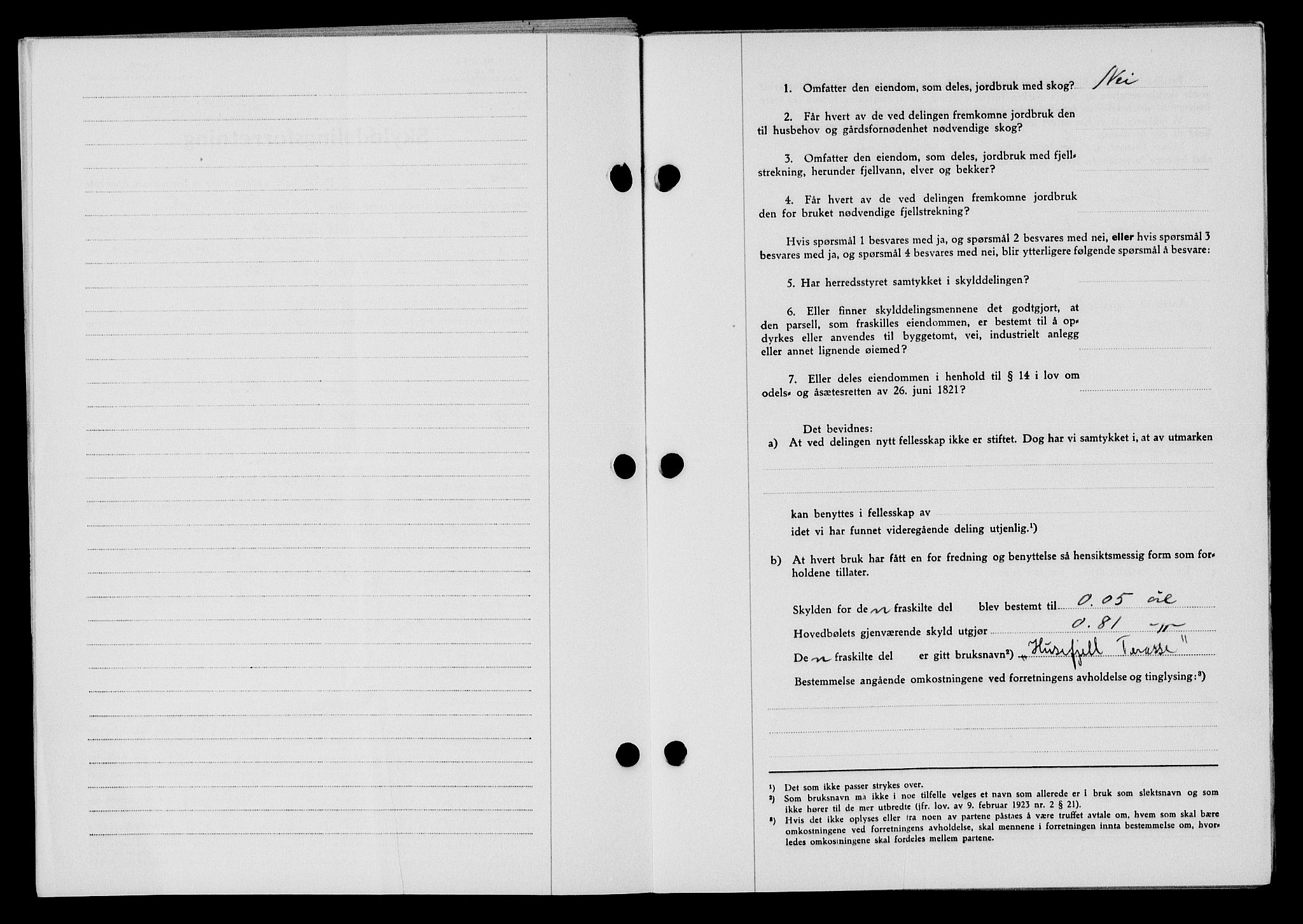 Flekkefjord sorenskriveri, SAK/1221-0001/G/Gb/Gba/L0060: Mortgage book no. A-8, 1945-1946, Diary no: : 537/1945