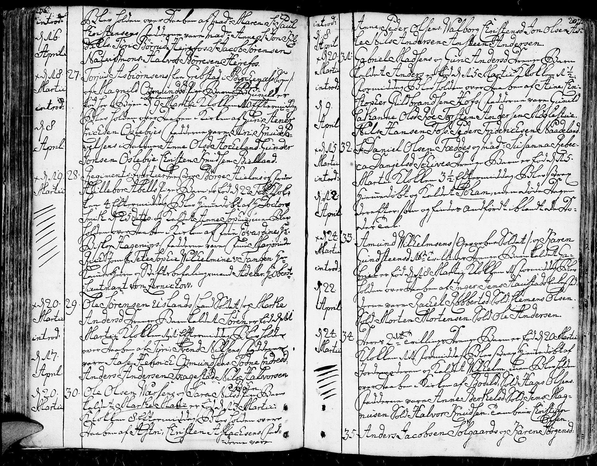 Kristiansand domprosti, SAK/1112-0006/F/Fa/L0003: Parish register (official) no. A 3, 1778-1818, p. 206-207