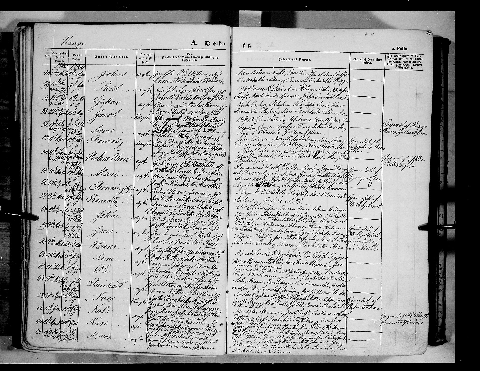 Vågå prestekontor, AV/SAH-PREST-076/H/Ha/Haa/L0006: Parish register (official) no. 6 /1, 1856-1872, p. 24