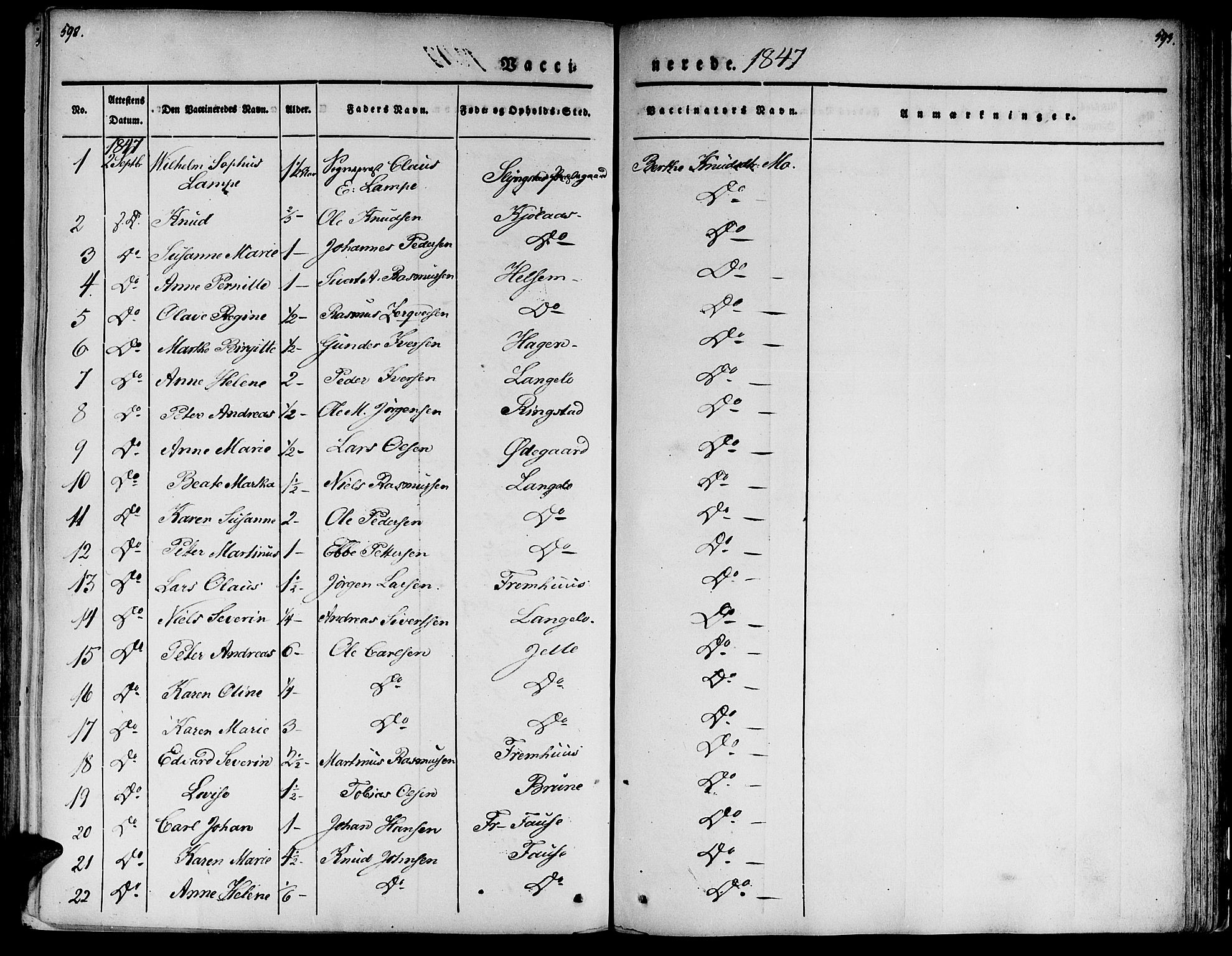 Ministerialprotokoller, klokkerbøker og fødselsregistre - Møre og Romsdal, AV/SAT-A-1454/520/L0274: Parish register (official) no. 520A04, 1827-1864, p. 592-593