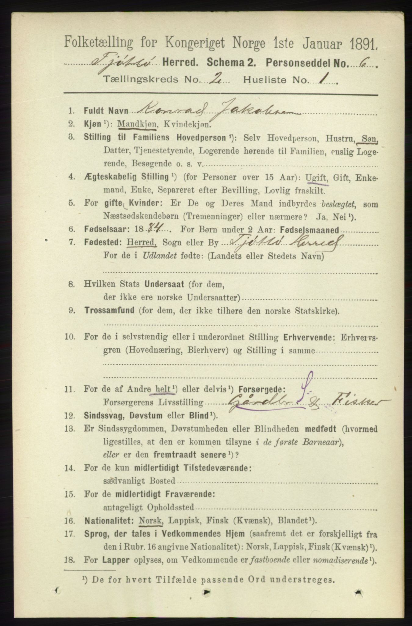 RA, 1891 census for 1817 Tjøtta, 1891, p. 899