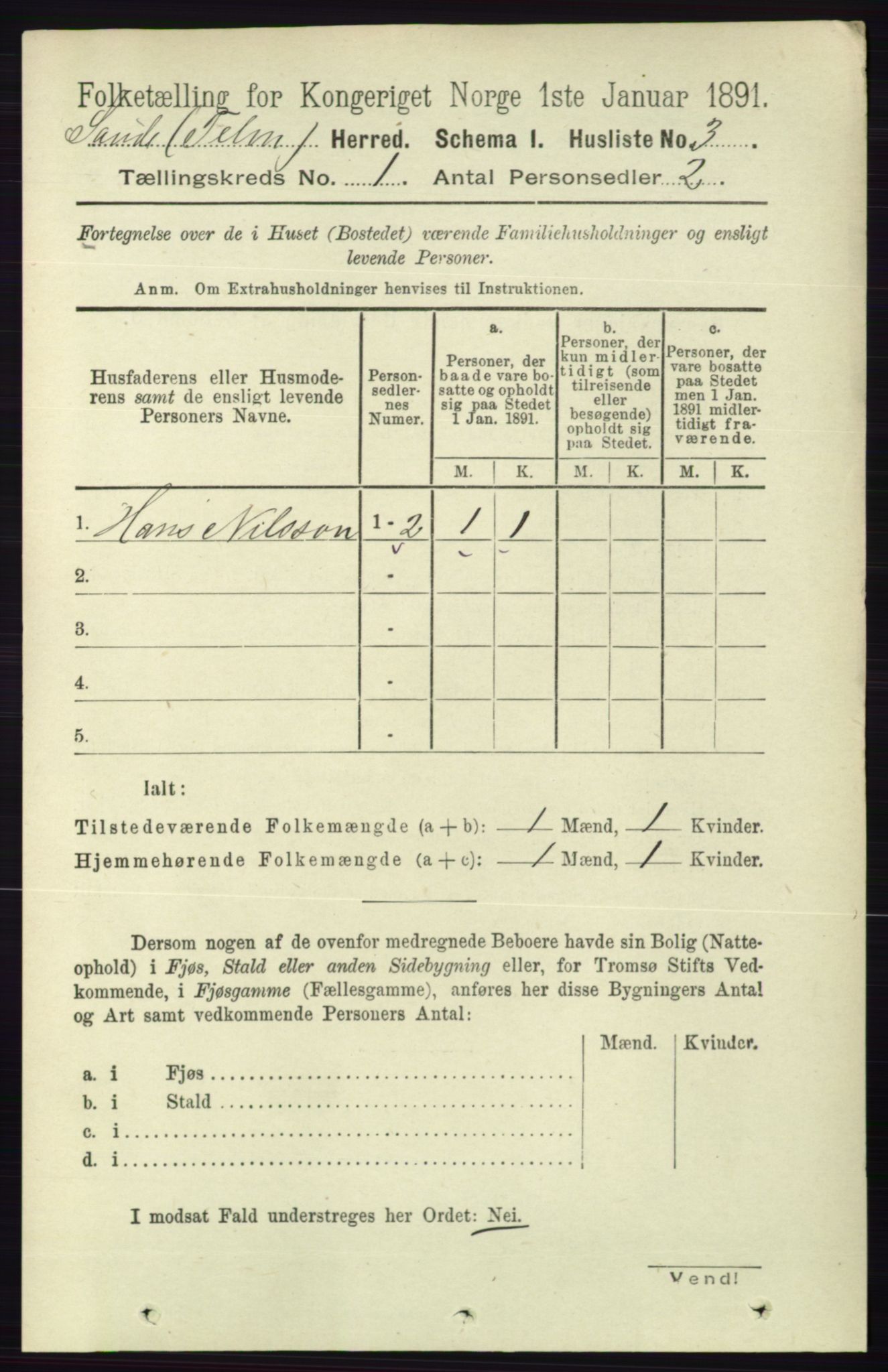 RA, 1891 census for 0822 Sauherad, 1891, p. 35