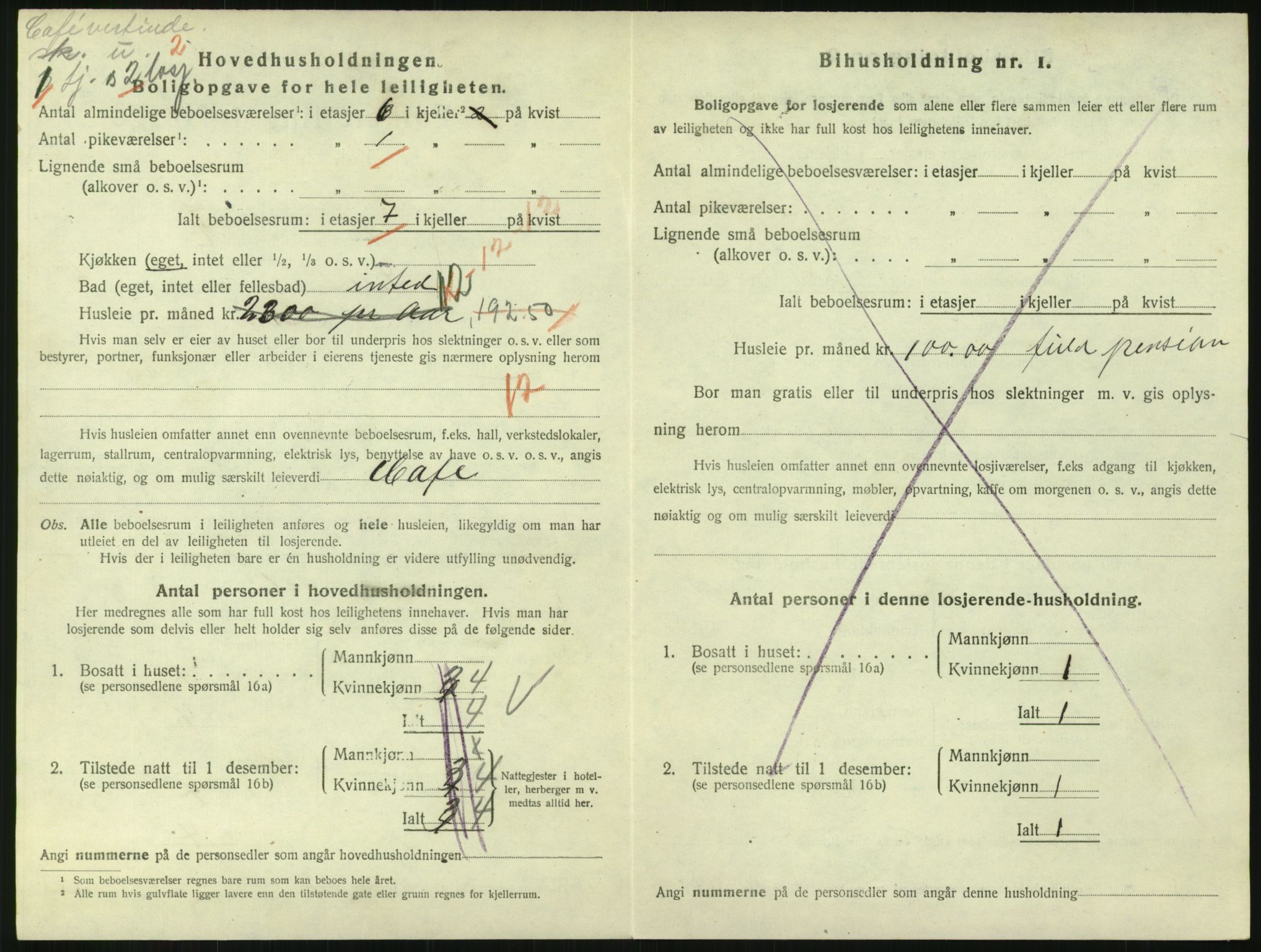 SAH, 1920 census for Lillehammer, 1920, p. 2279