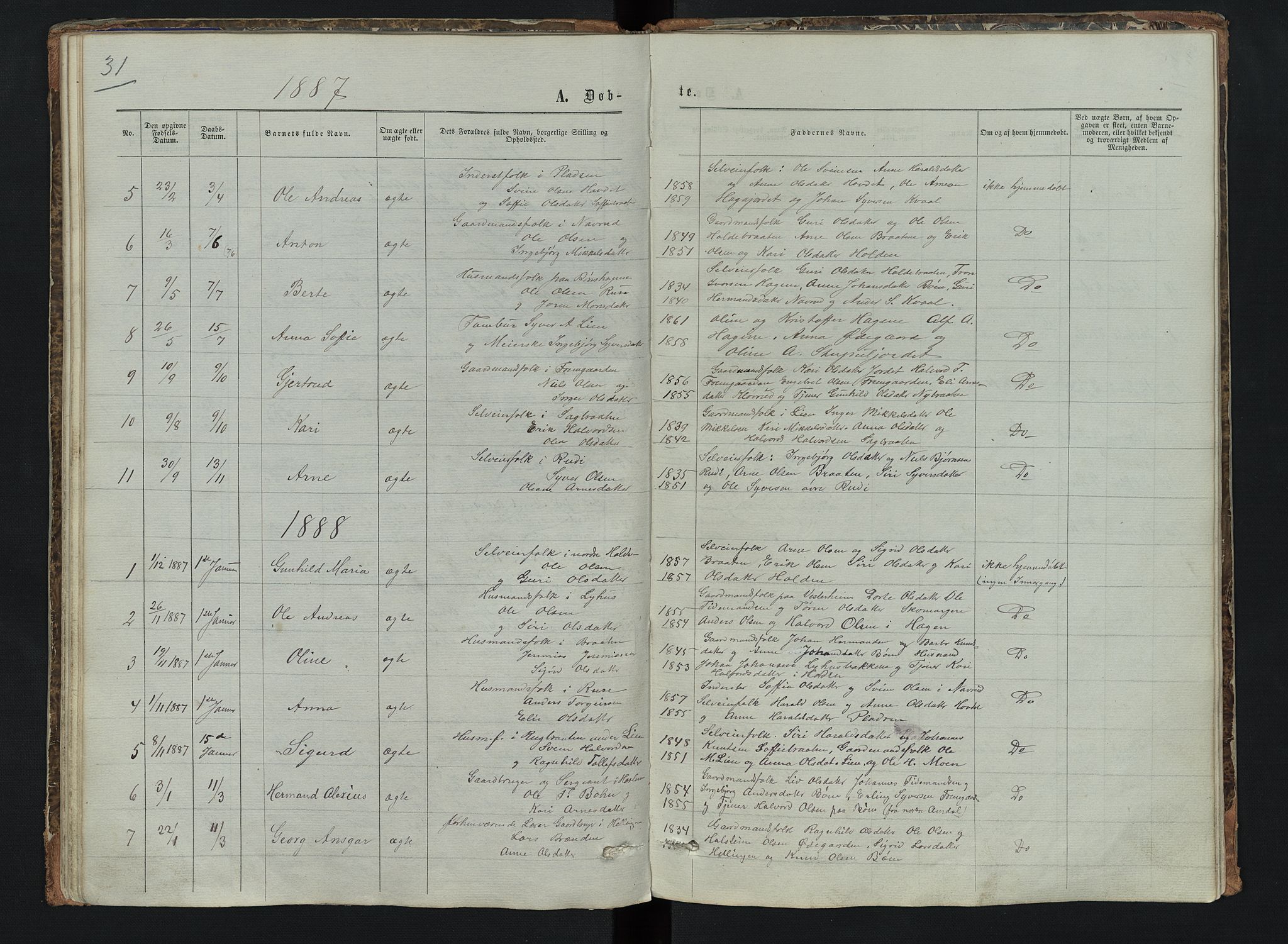 Sør-Aurdal prestekontor, AV/SAH-PREST-128/H/Ha/Hab/L0006: Parish register (copy) no. 6, 1866-1893, p. 31