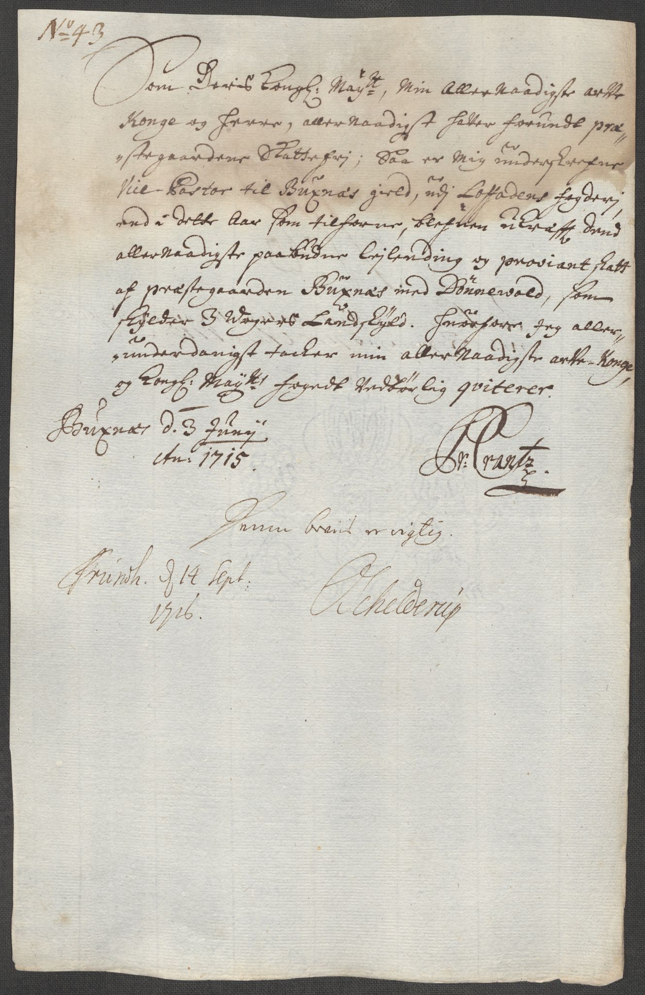 Rentekammeret inntil 1814, Reviderte regnskaper, Fogderegnskap, AV/RA-EA-4092/R67/L4681: Fogderegnskap Vesterålen, Andenes og Lofoten, 1715, p. 217