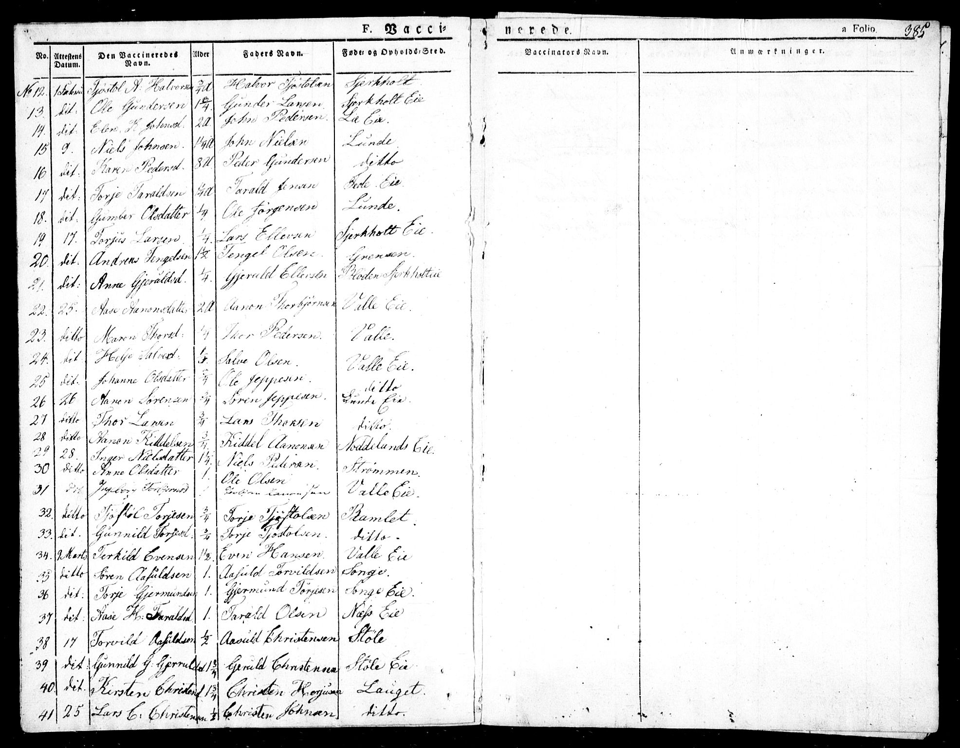 Holt sokneprestkontor, AV/SAK-1111-0021/F/Fa/L0006: Parish register (official) no. A 6, 1820-1835, p. 385