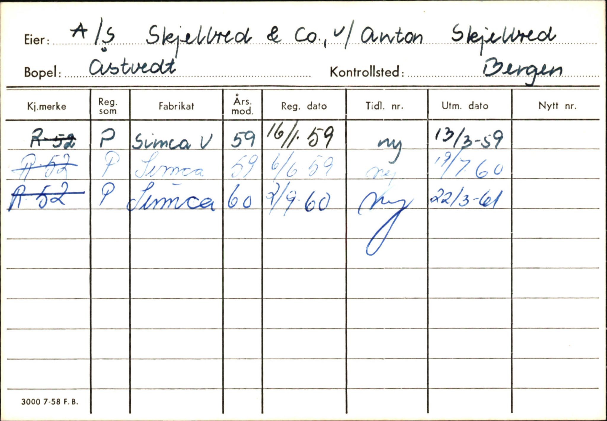 Statens vegvesen, Hordaland vegkontor, AV/SAB-A-5201/2/Ha/L0049: R-eierkort S, 1920-1971, p. 33