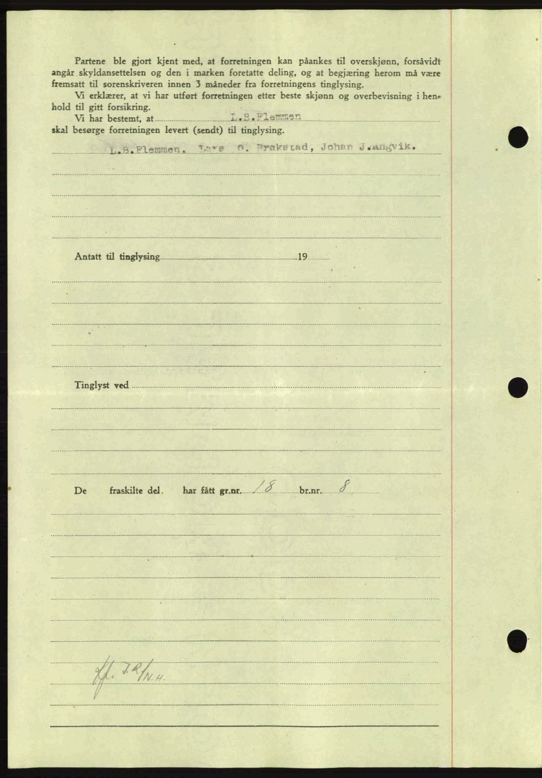 Nordmøre sorenskriveri, AV/SAT-A-4132/1/2/2Ca: Mortgage book no. A98, 1944-1944, Diary no: : 1214/1944