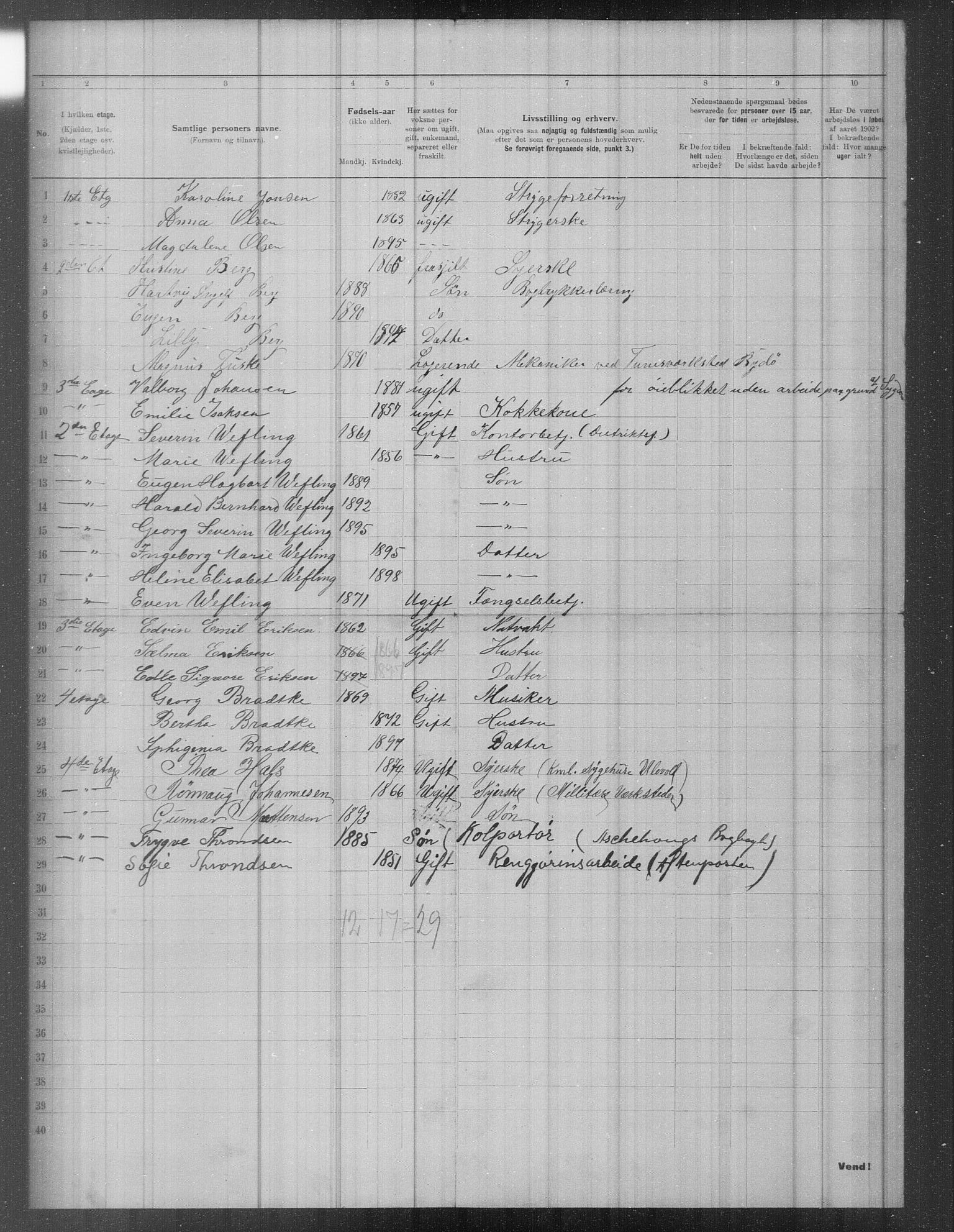 OBA, Municipal Census 1902 for Kristiania, 1902, p. 706