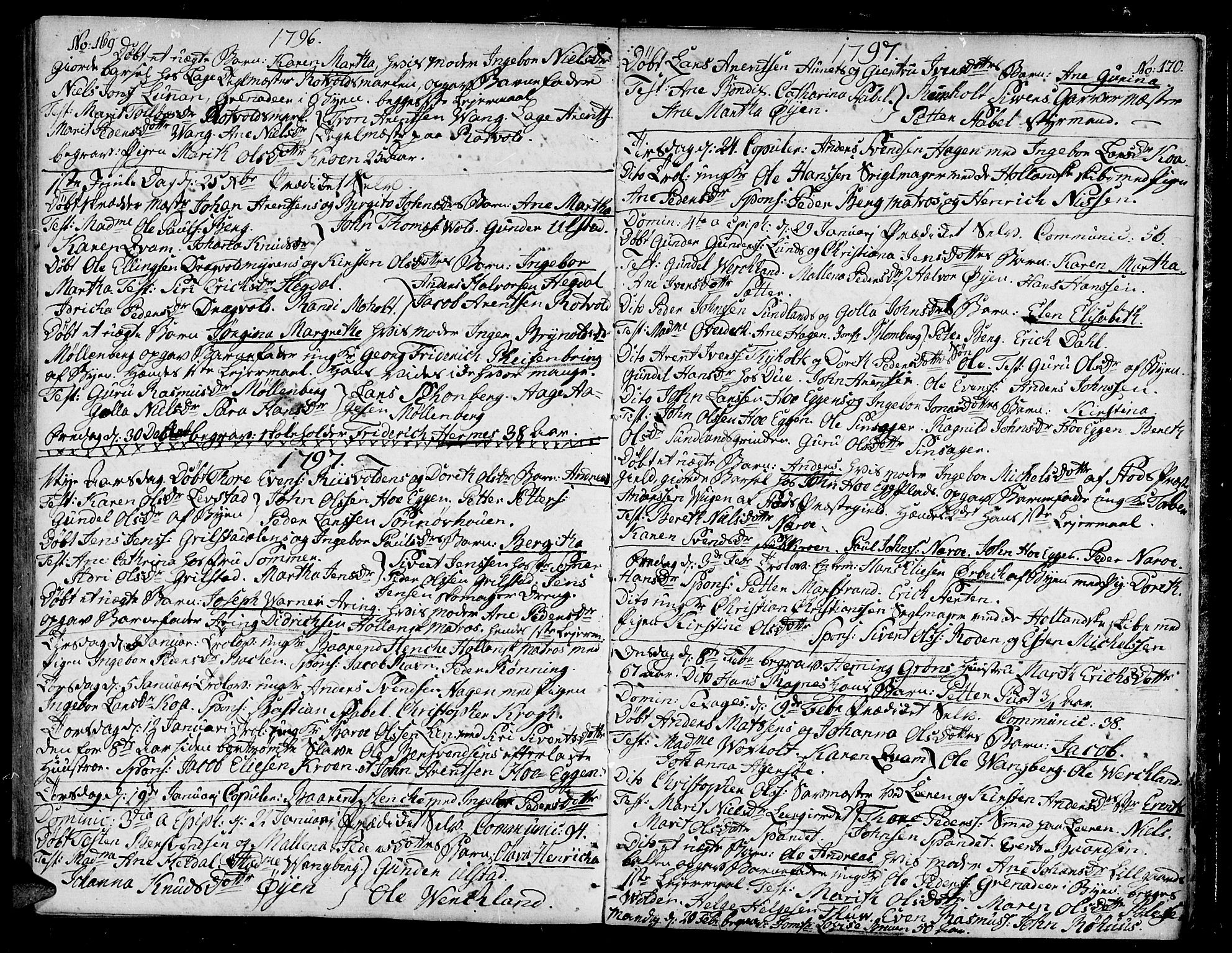 Ministerialprotokoller, klokkerbøker og fødselsregistre - Sør-Trøndelag, SAT/A-1456/604/L0180: Parish register (official) no. 604A01, 1780-1797, p. 169-170