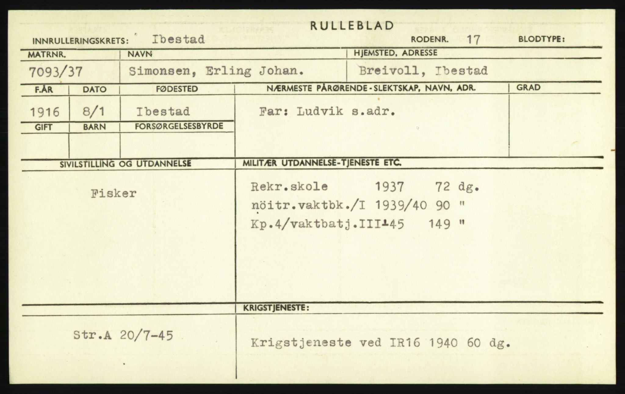 Forsvaret, Troms infanteriregiment nr. 16, AV/RA-RAFA-3146/P/Pa/L0021: Rulleblad for regimentets menige mannskaper, årsklasse 1937, 1937, p. 1105