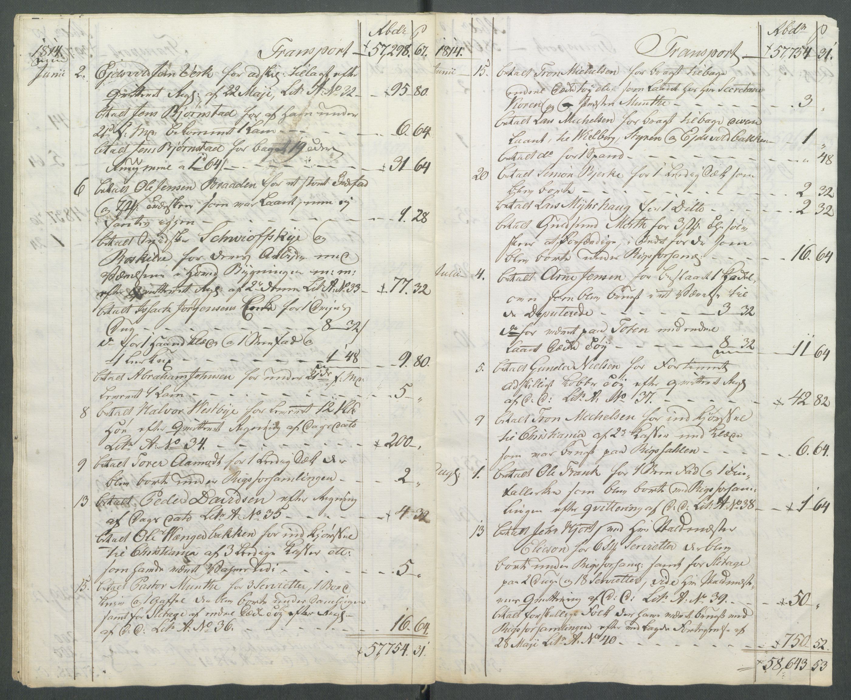 5. departement for finans-, handels- og tollfaget, AV/RA-S-3893/C/Cb/L0014: Regninger fra Riksforsamlingens deputerede, 1814, p. 24