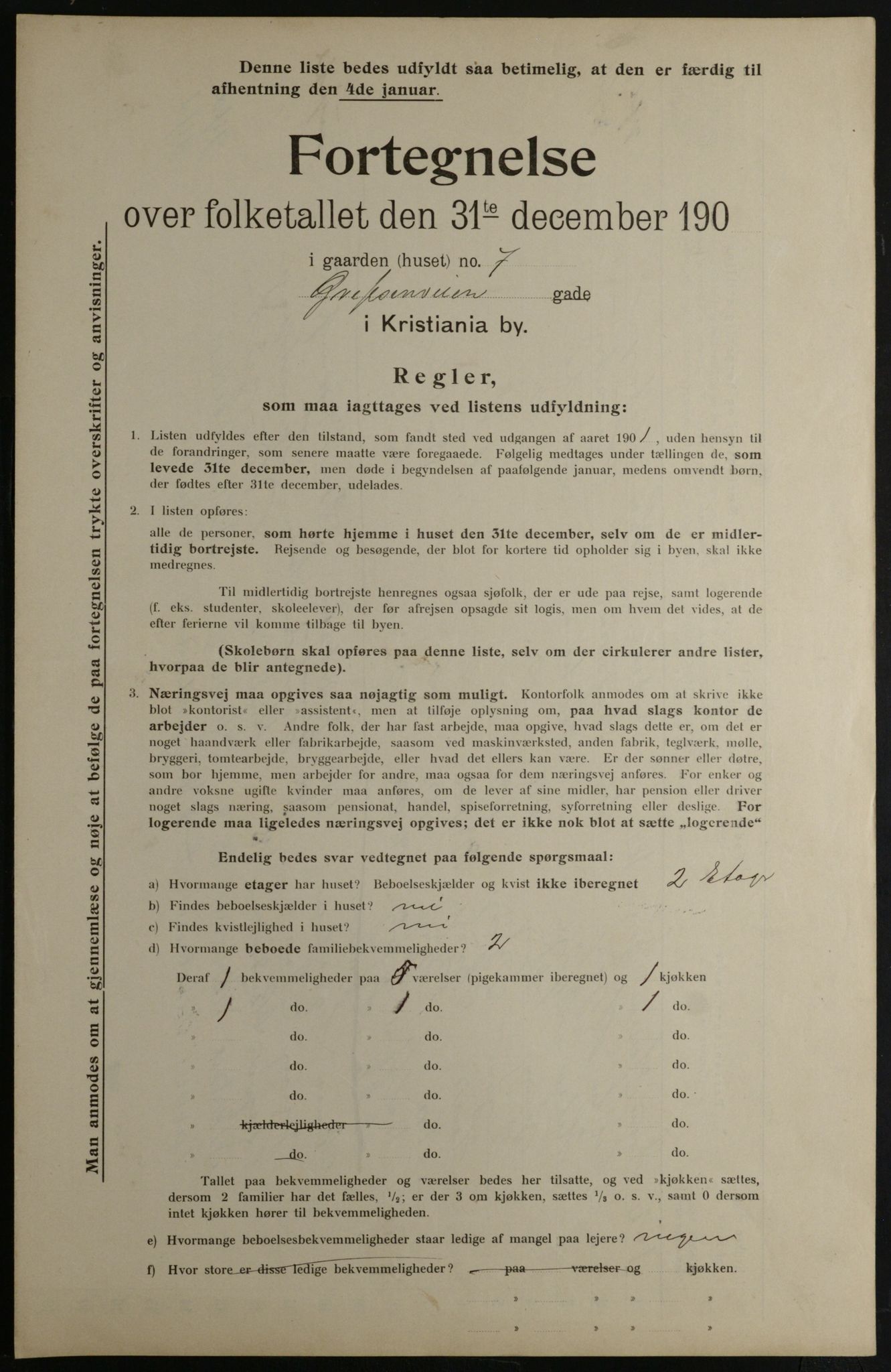OBA, Municipal Census 1901 for Kristiania, 1901, p. 4778