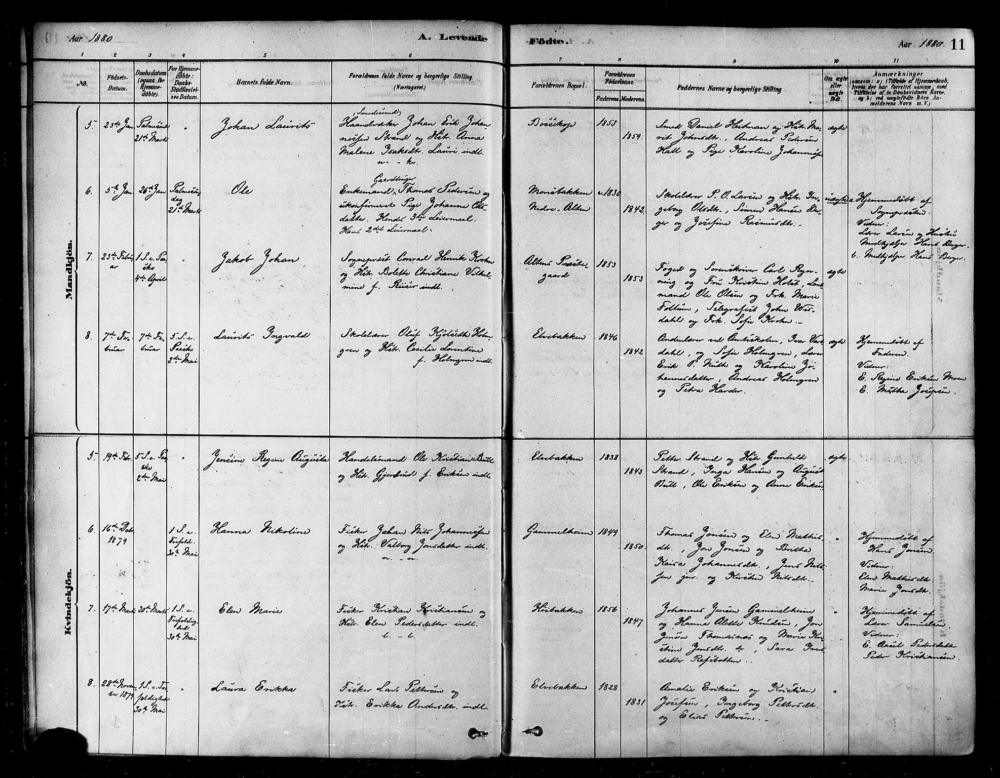 Alta sokneprestkontor, SATØ/S-1338/H/Ha/L0002.kirke: Parish register (official) no. 2, 1879-1892, p. 11