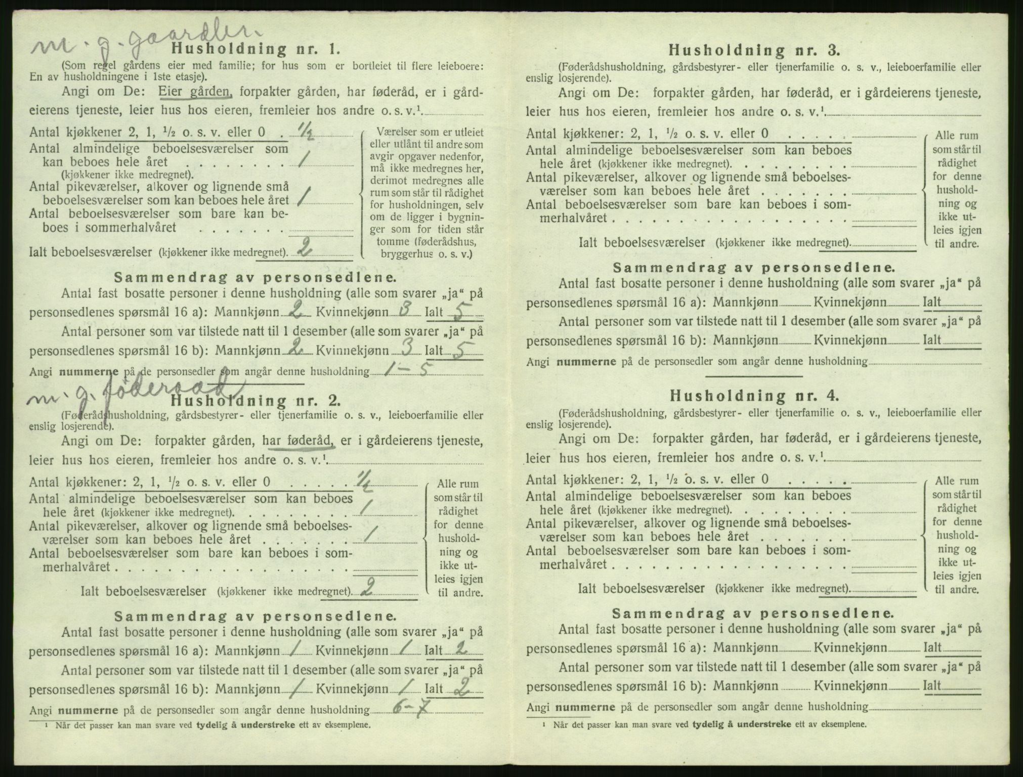 SAT, 1920 census for Vatne, 1920, p. 459